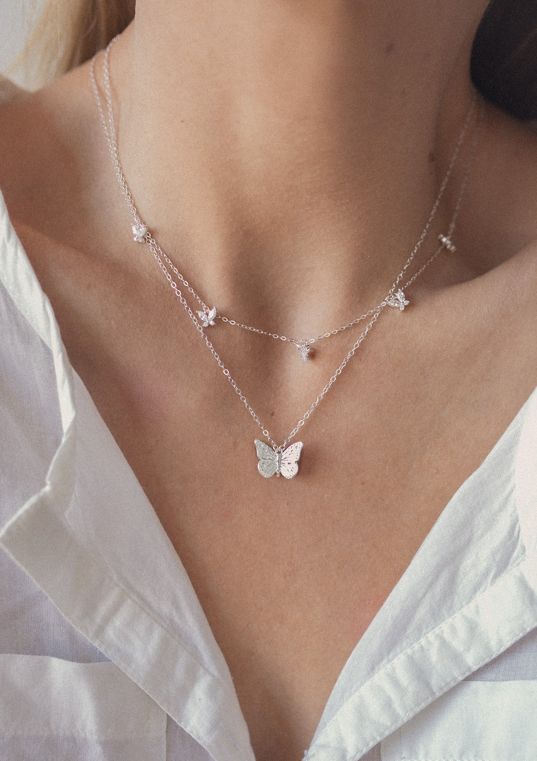 Butterfly Pendant Necklace Sterling Silver - Image 10