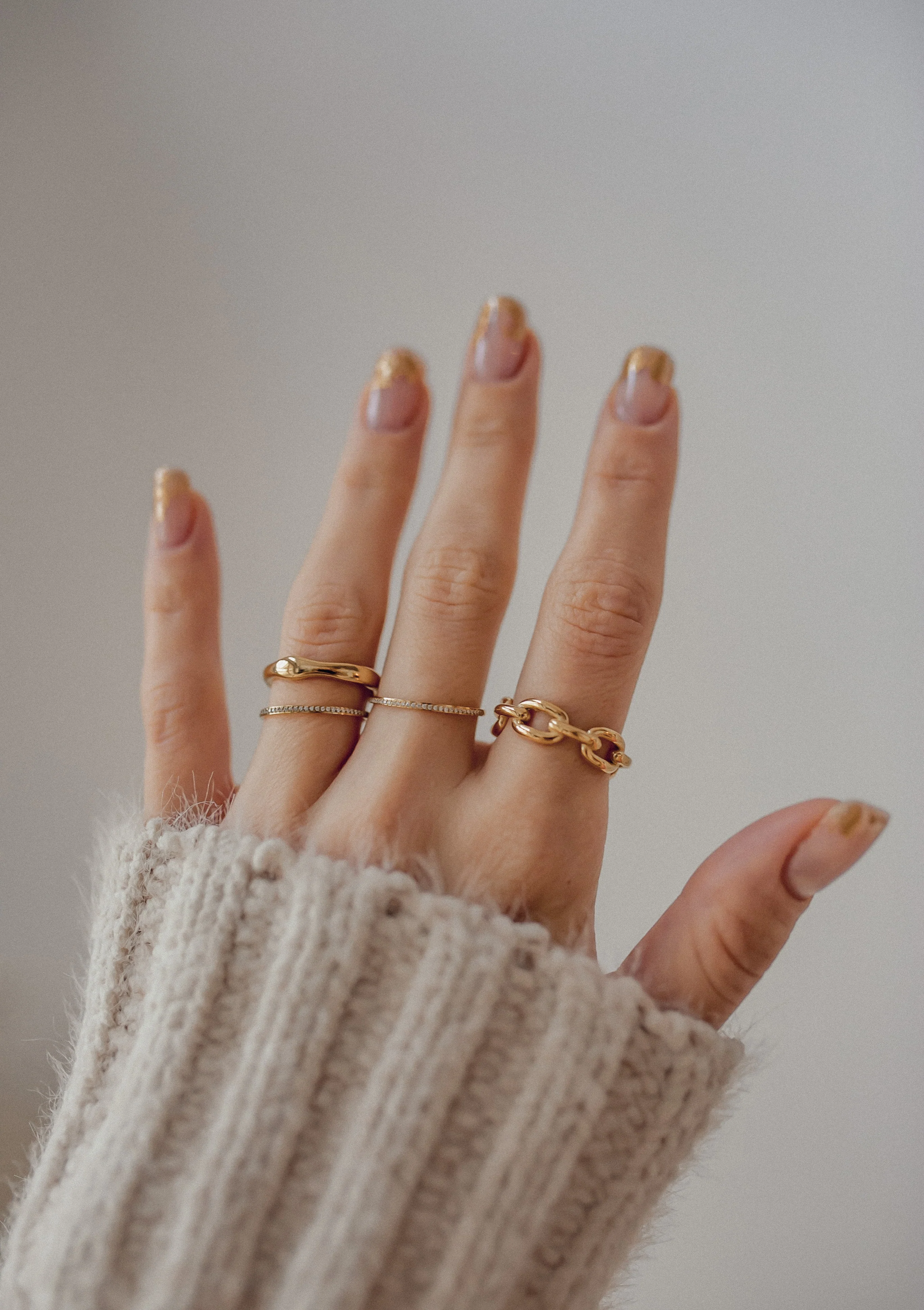 Cable Chain Ring Gold - Image 4