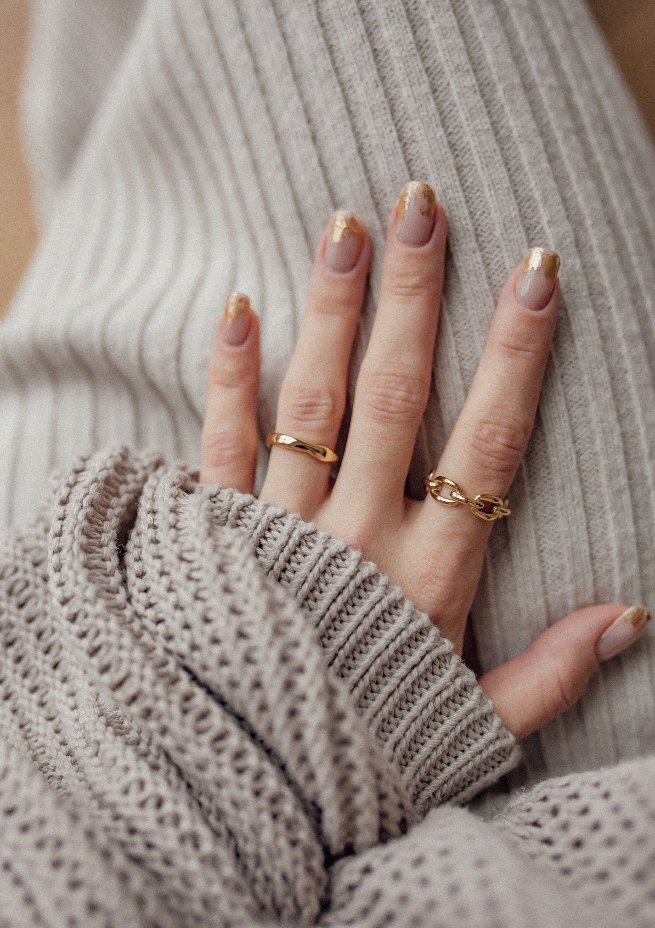 Cable Chain Ring Gold - Image 5