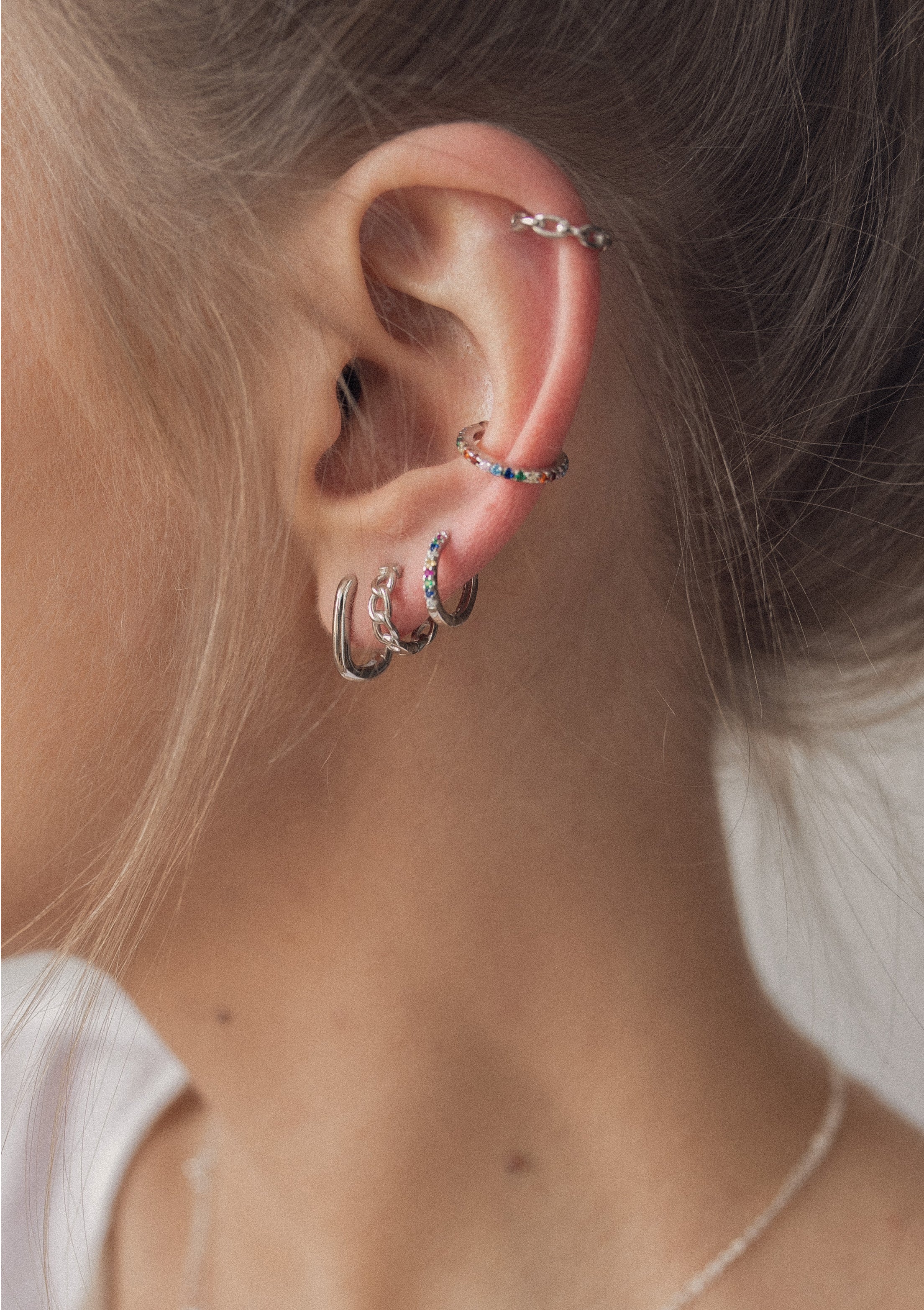 Chunky Chain Ear Cuff Sterling Silver - Image 4