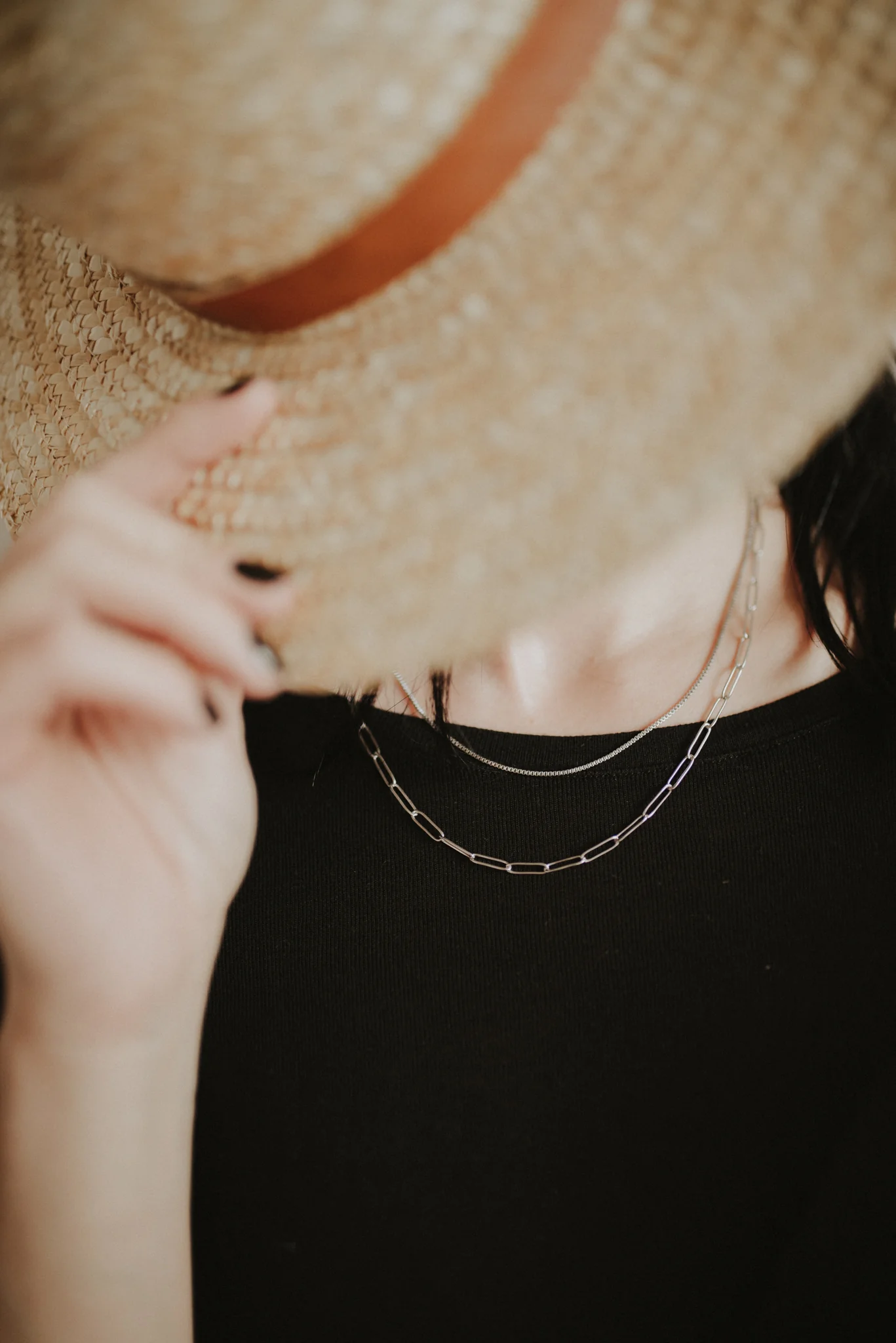 Chunky Chain Layered Necklace Silver - Image 4