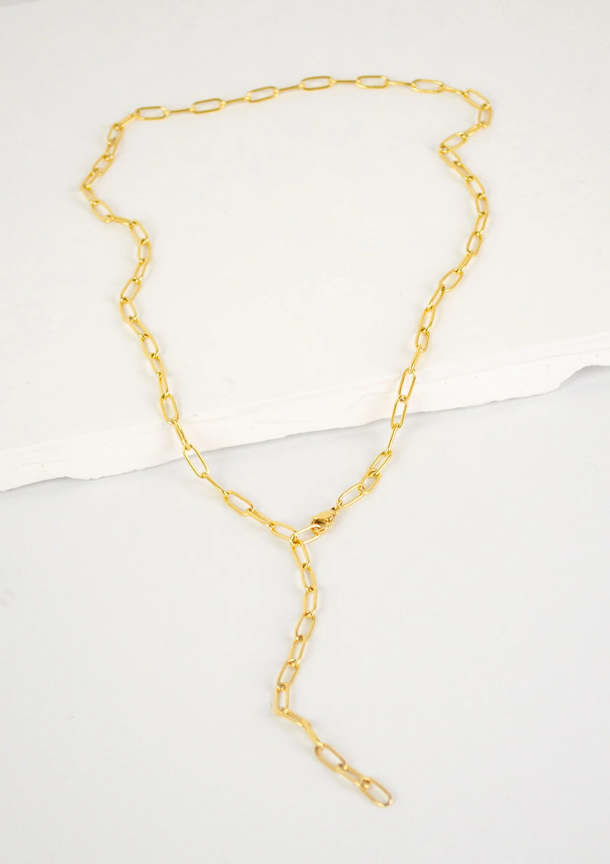 Chunky Chain Y Necklace Gold - Image 13
