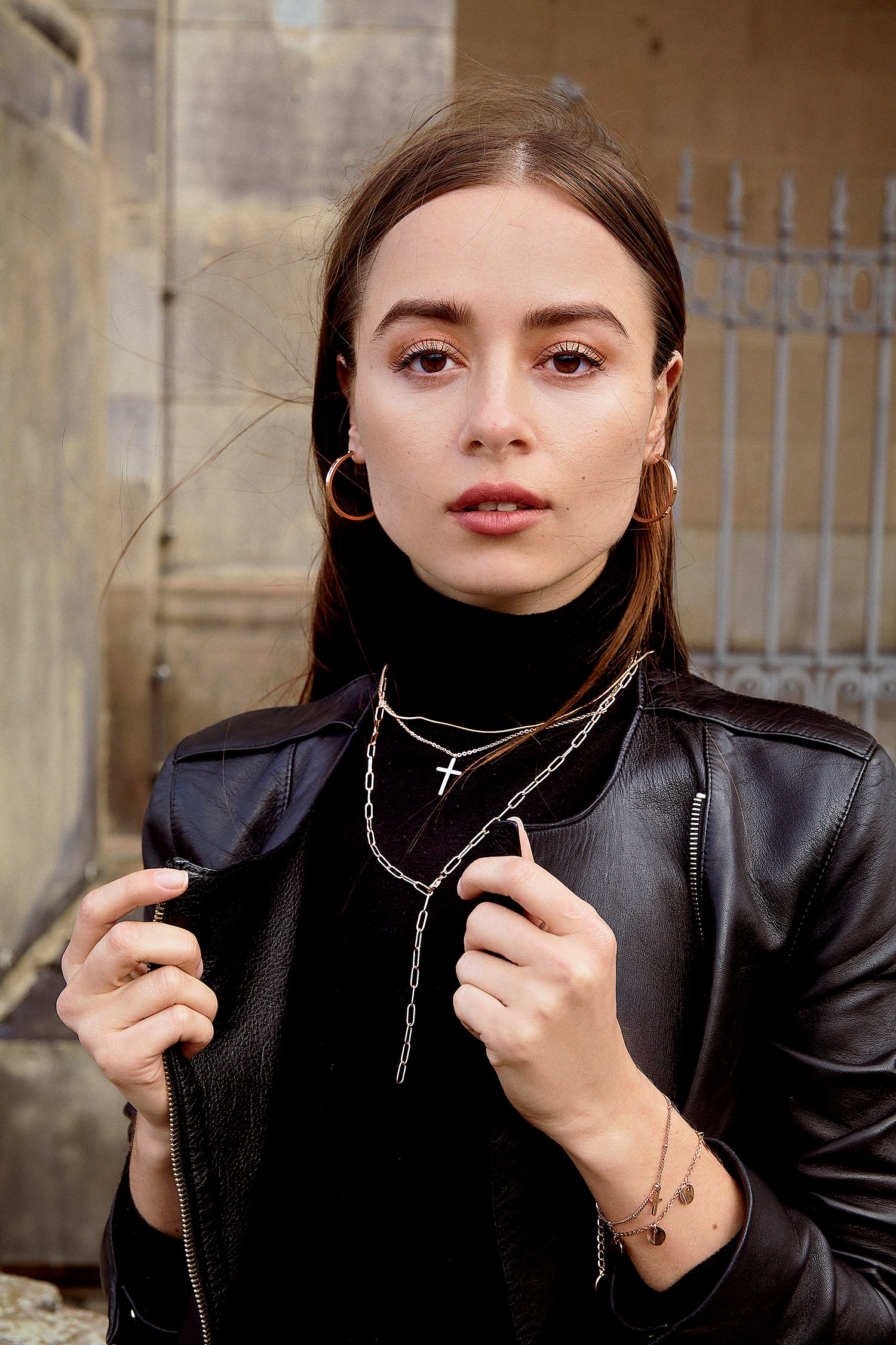 Chunky Chain Y Necklace Rose Gold - Image 6
