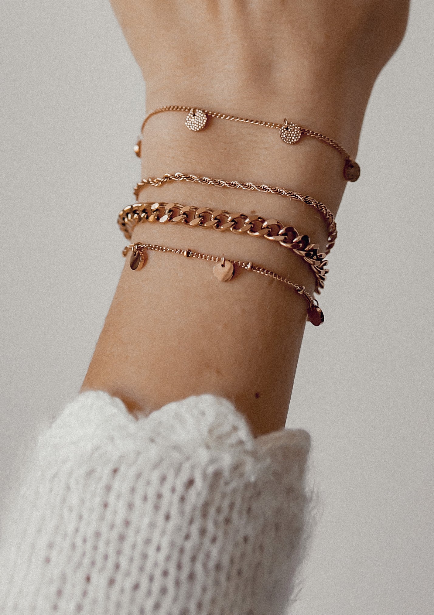 Chunky Curb Chain Bracelet Rose Gold - Image 5