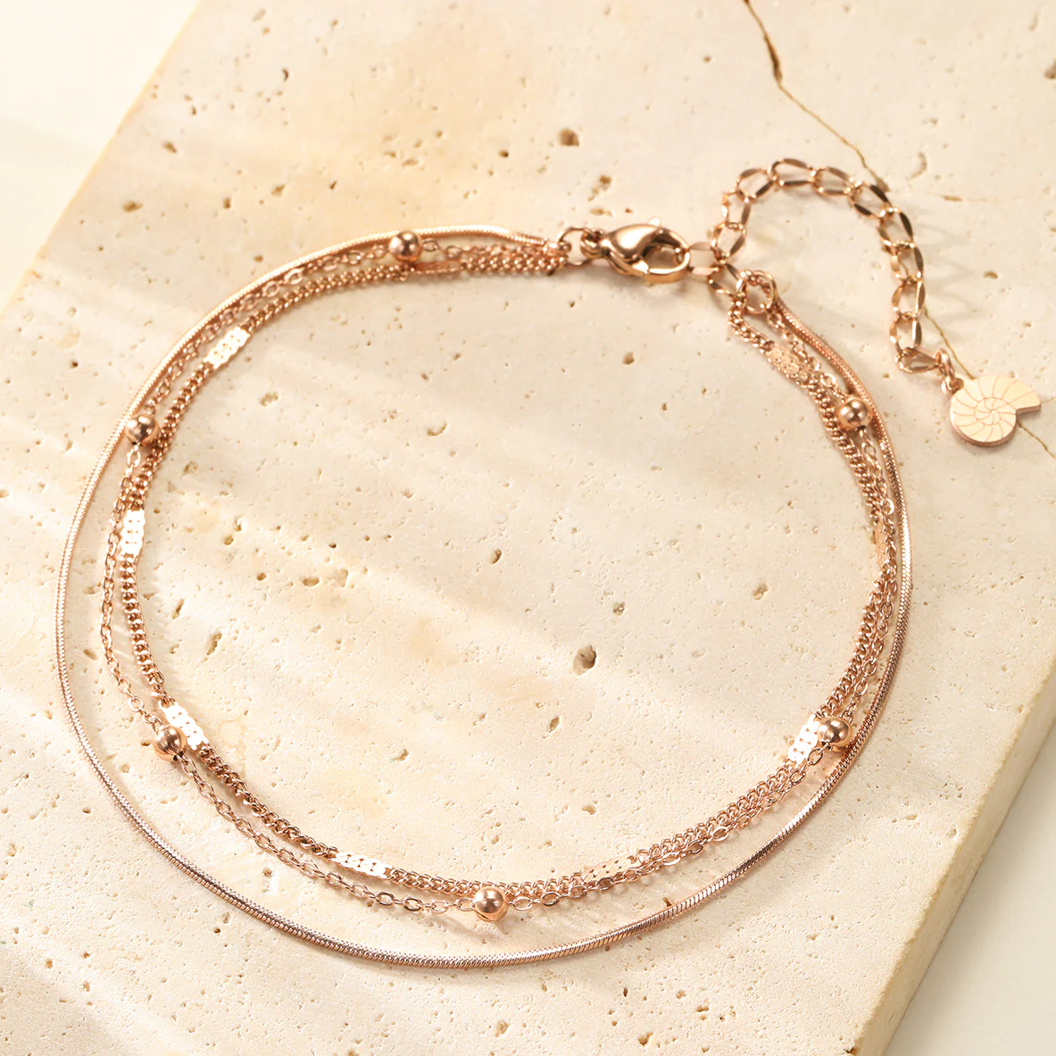 Classic Trio Chain Anklet Waterproof - Image 10