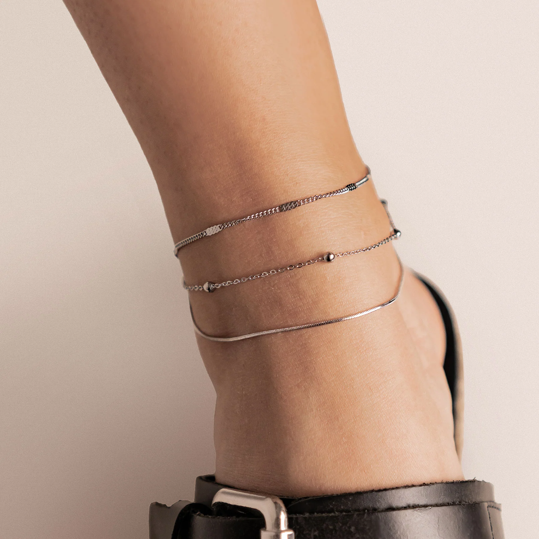 Classic Trio Chain Anklet Waterproof - Image 13