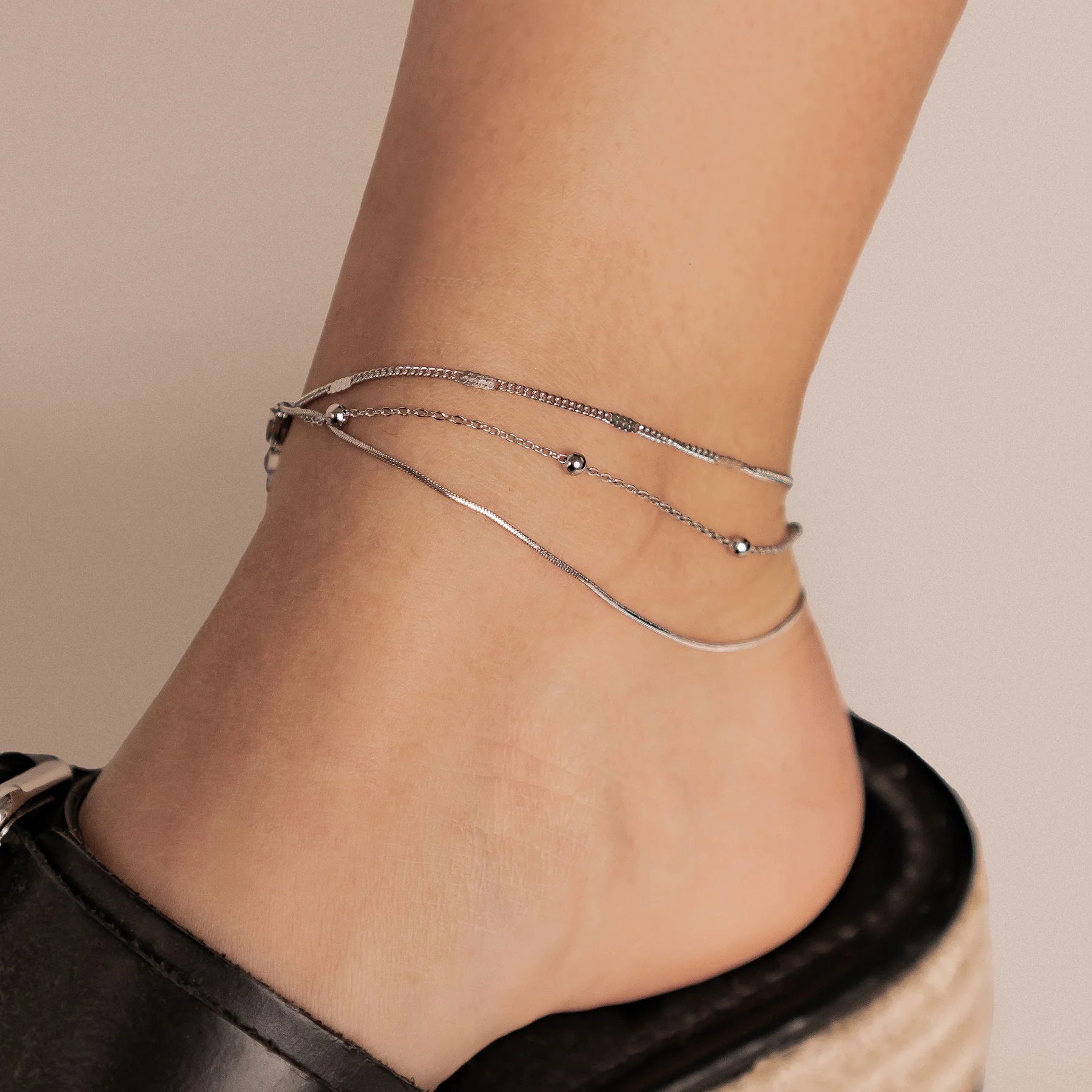 Classic Trio Chain Anklet Waterproof - Image 14