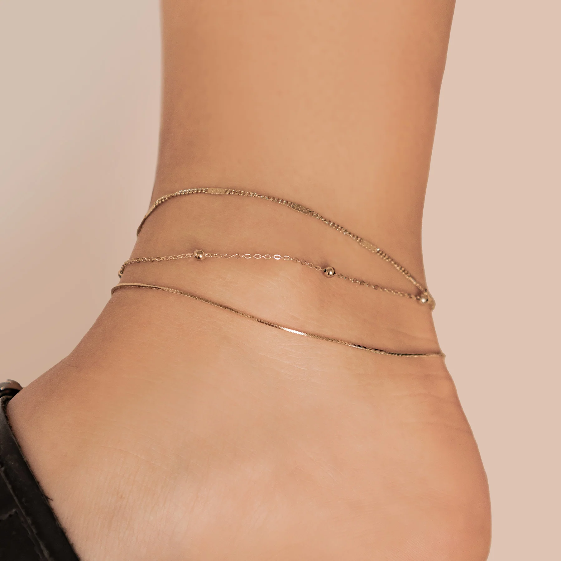 Classic Trio Chain Anklet Waterproof - Image 3