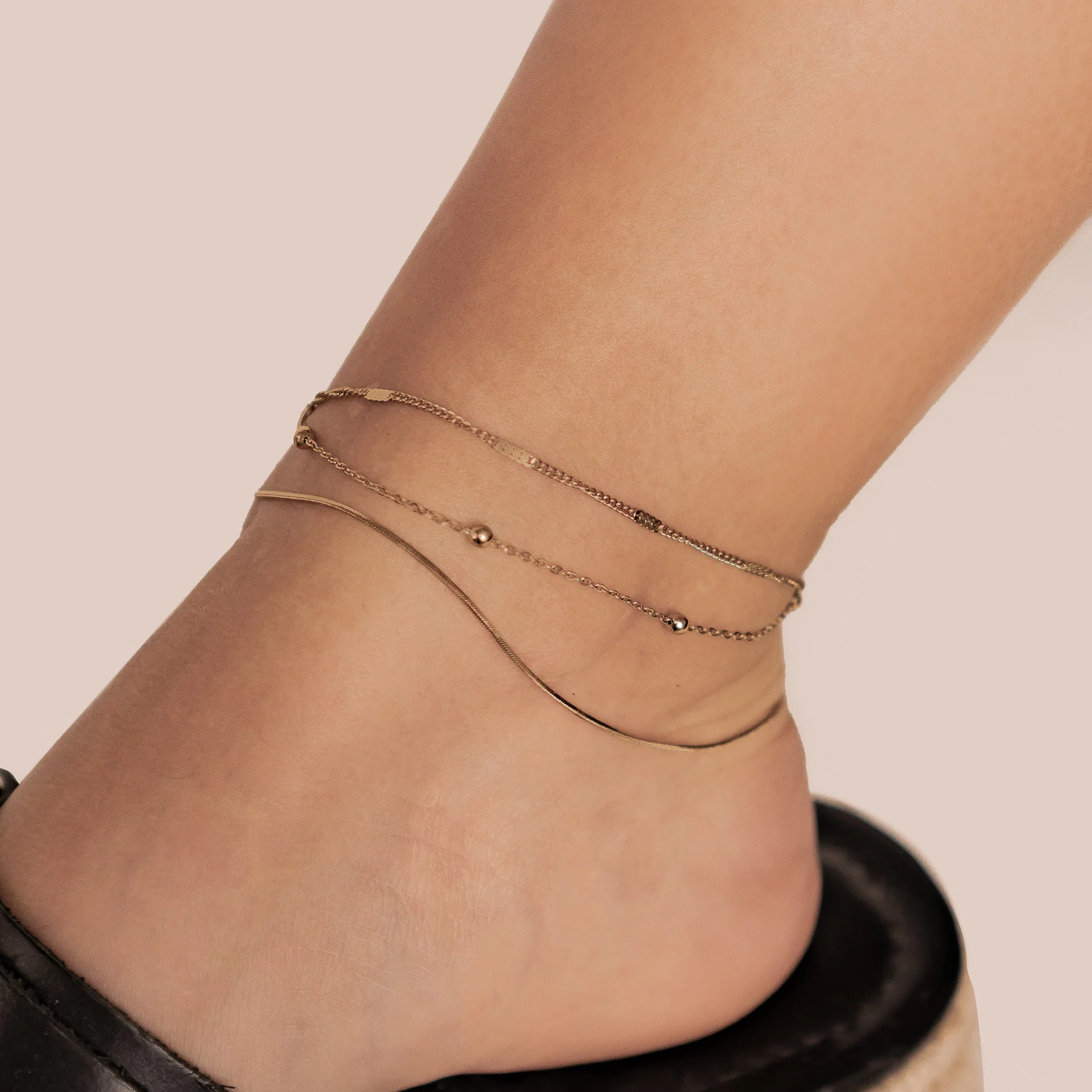 Classic Trio Chain Anklet Waterproof - Image 4