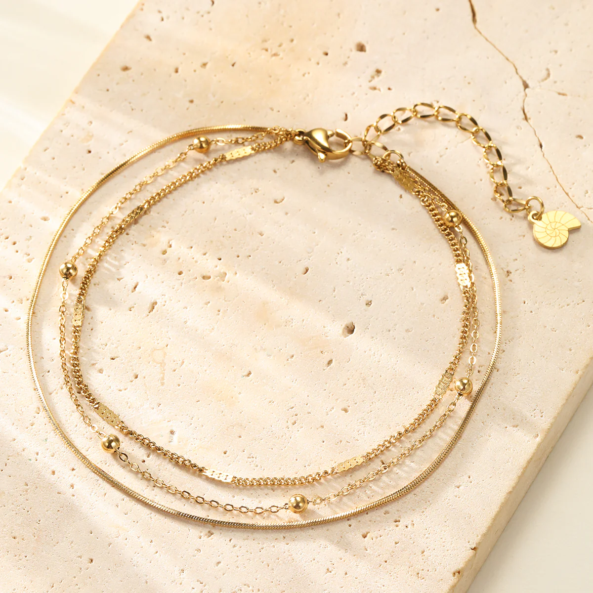 Classic Trio Chain Anklet Waterproof - Image 5