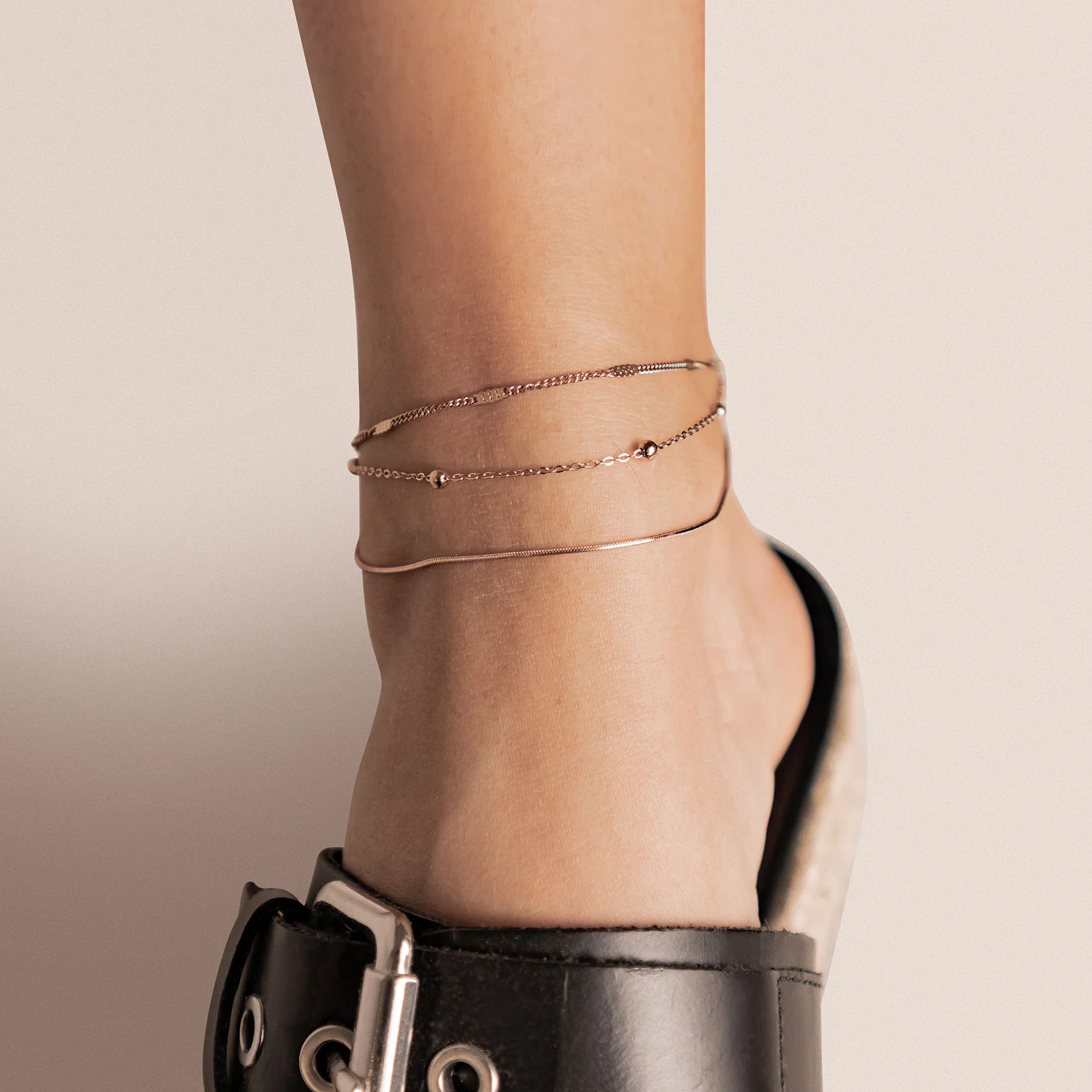 Classic Trio Chain Anklet Waterproof - Image 8