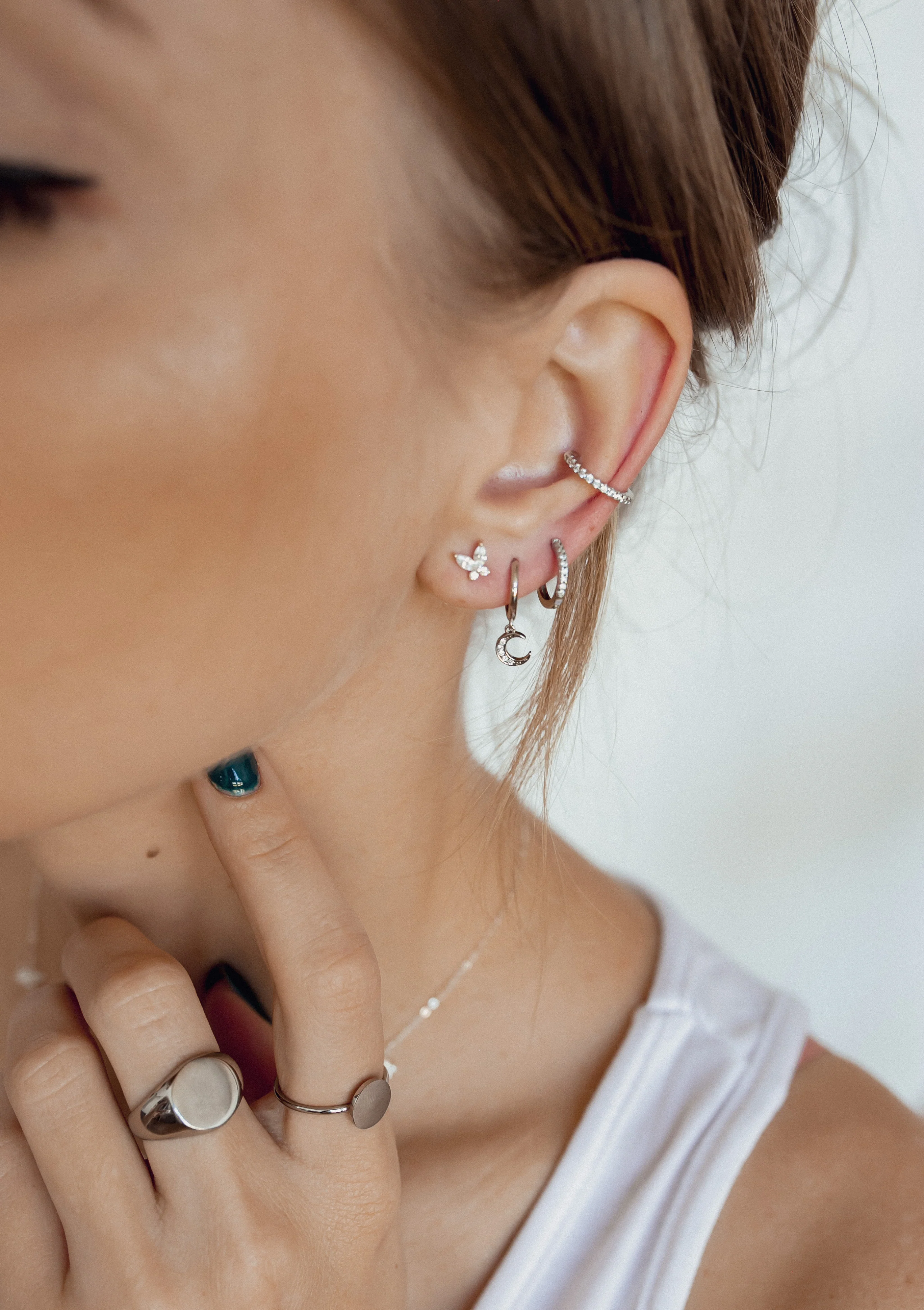Diamond Ear Cuff Sterling Silver - Image 4