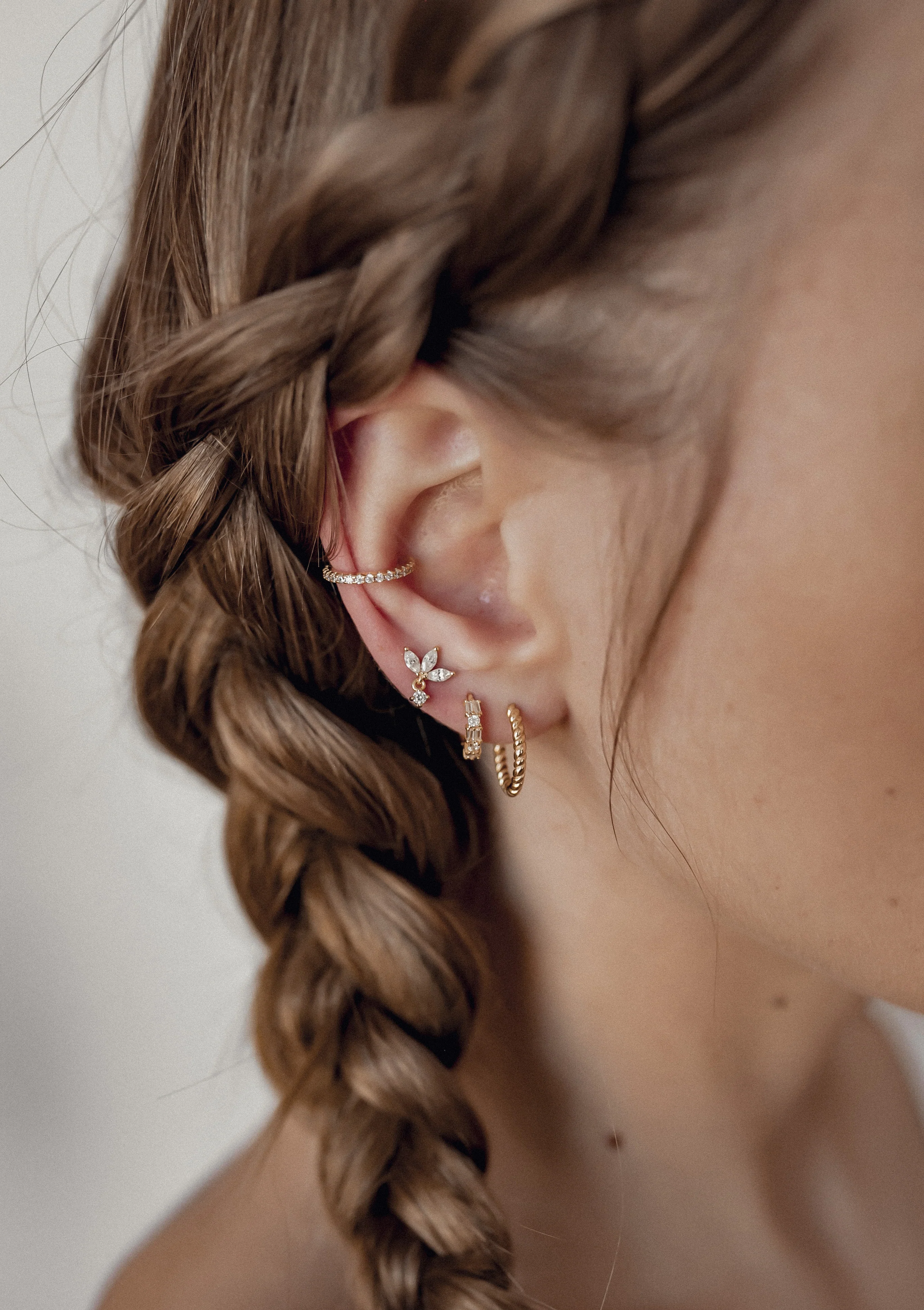 Diamond Ear Cuff Sterling Silver Gold - Image 20