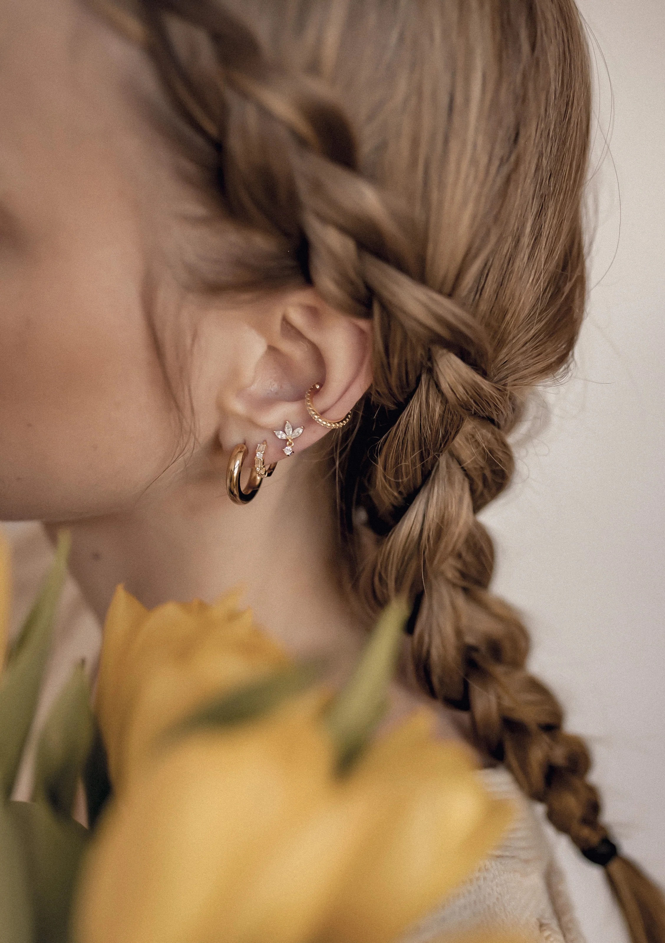 Diamond Ear Cuff Sterling Silver Gold - Image 6