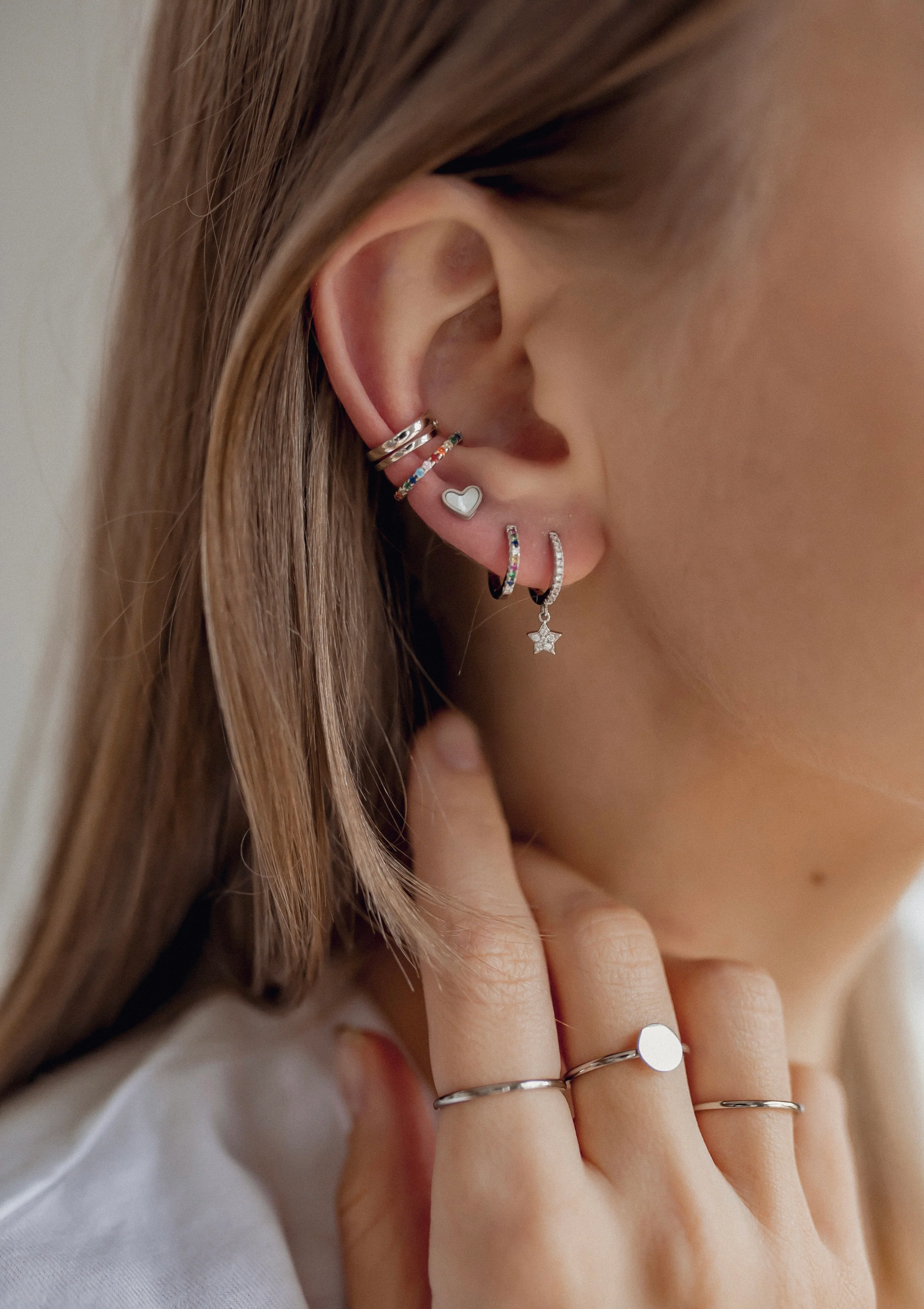 Double Hoop Ear Cuff Sterling Silver - Image 10