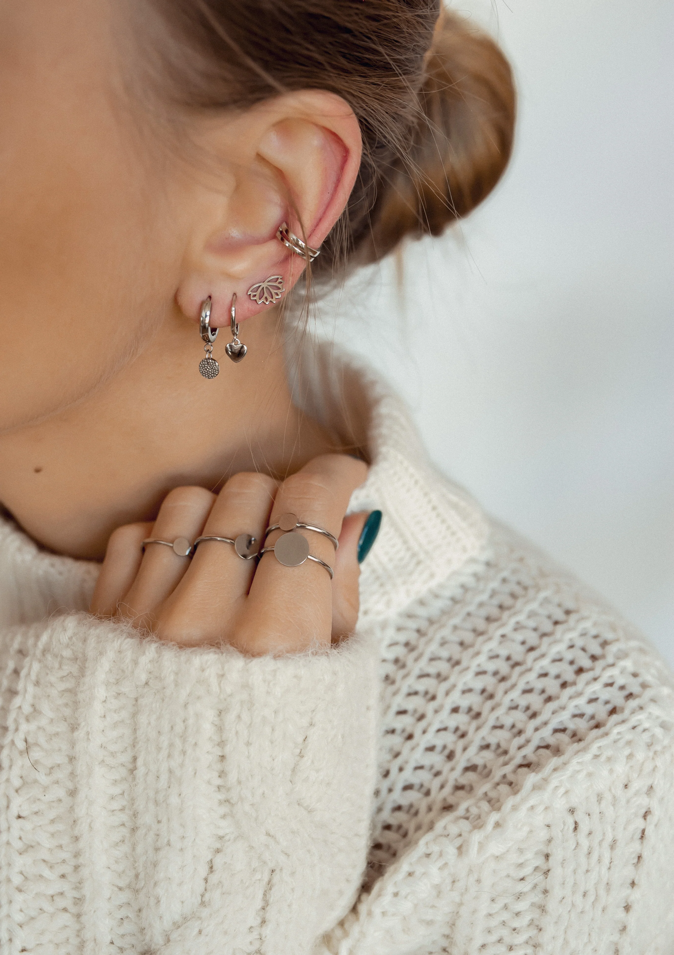 Double Hoop Ear Cuff Sterling Silver - Image 7