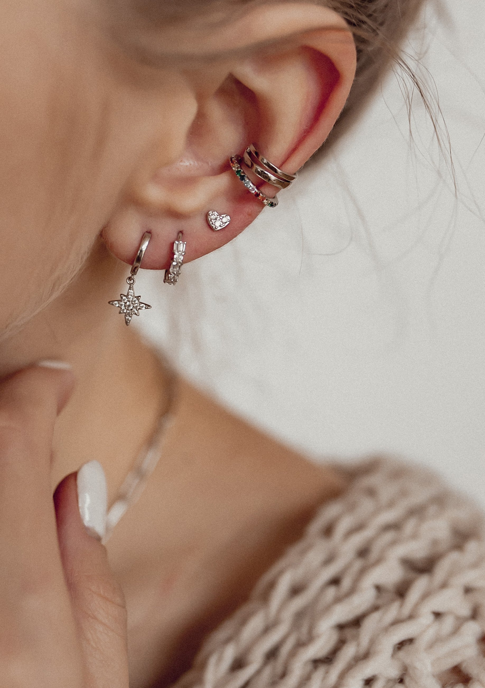 Double Hoop Ear Cuff Sterling Silver - Image 8
