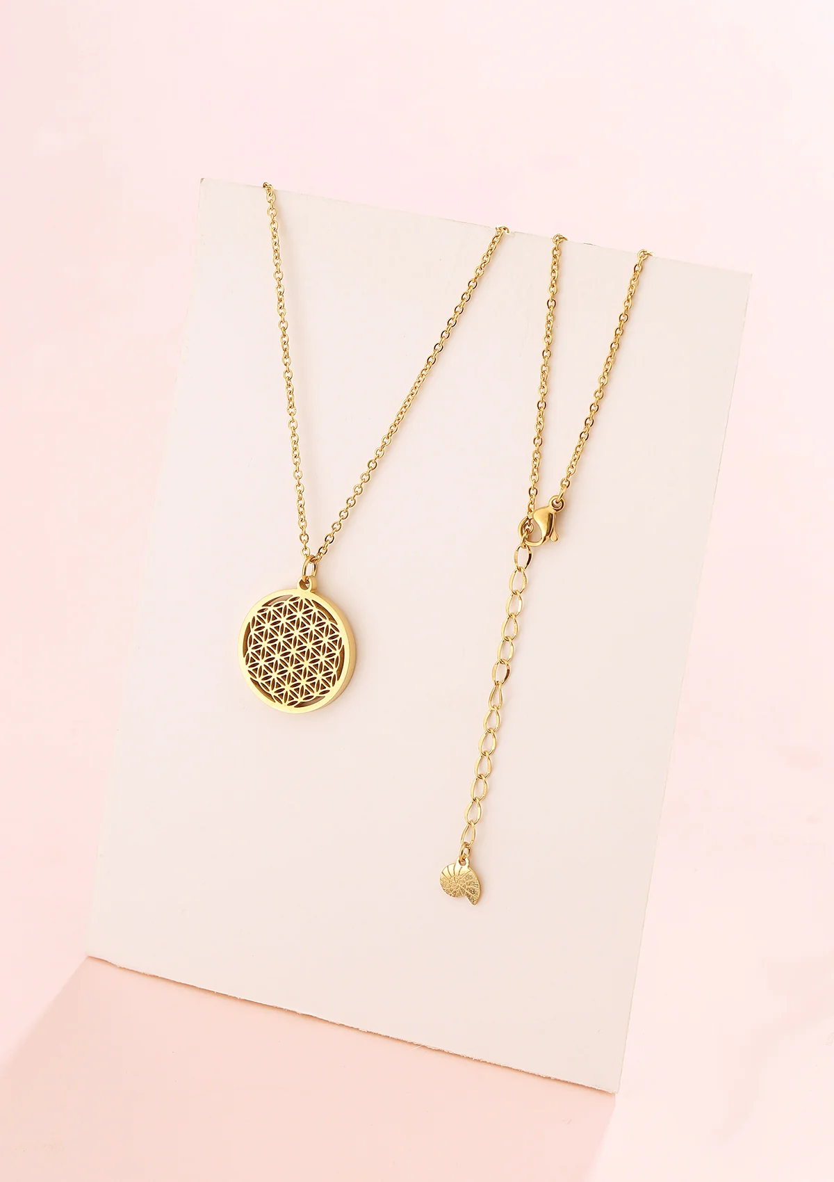 Flower of Life Pendant Necklace Gold - Image 5