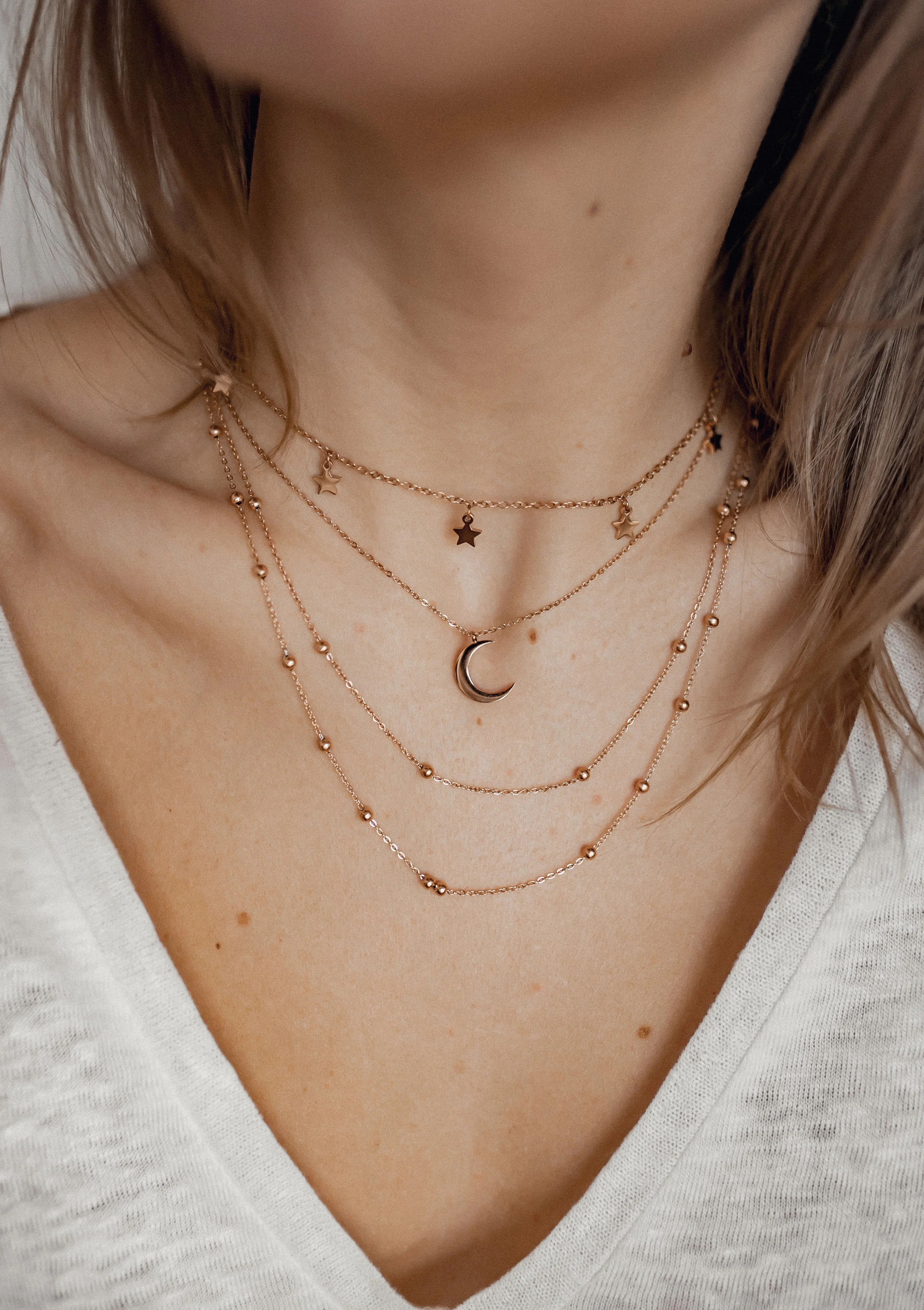 Half Moon Delicate Necklace Rose Gold - Image 5