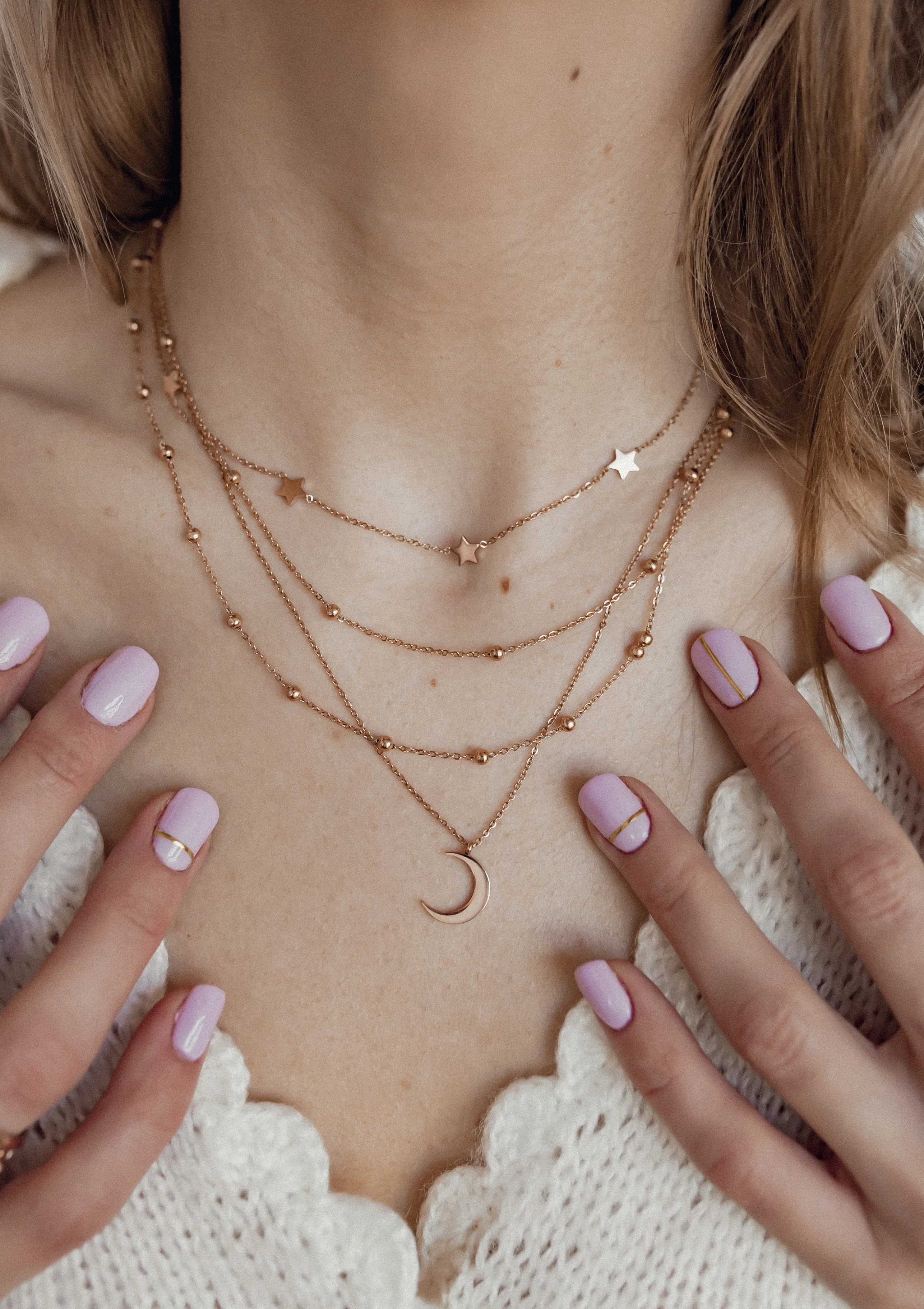 Half Moon Delicate Necklace Rose Gold - Image 6