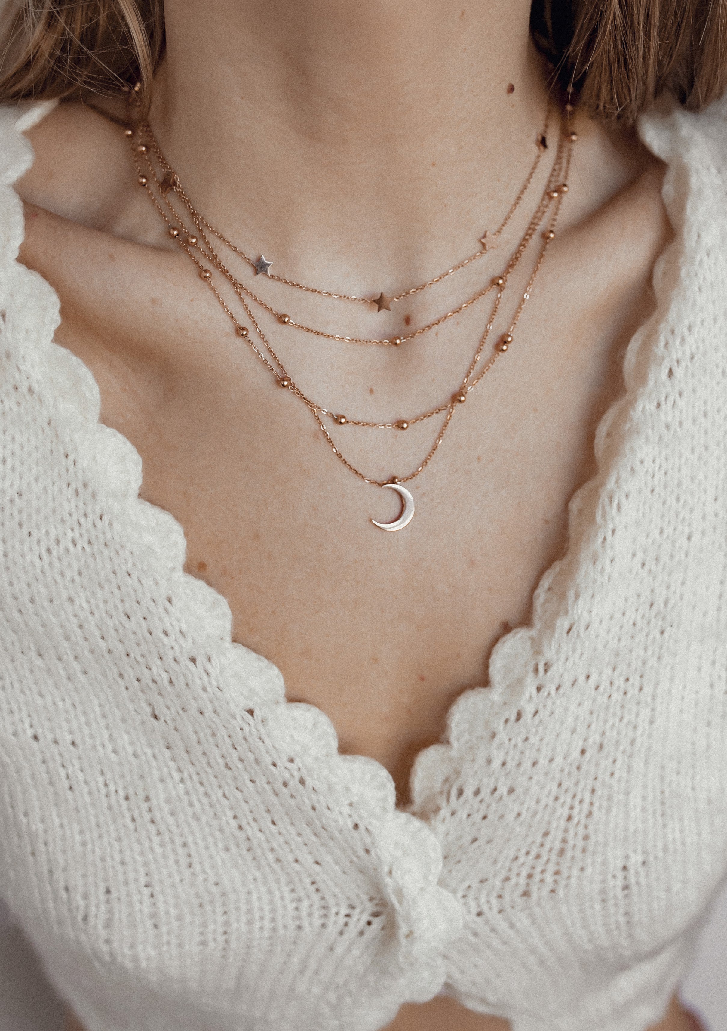 Half Moon Delicate Necklace Rose Gold - Image 7