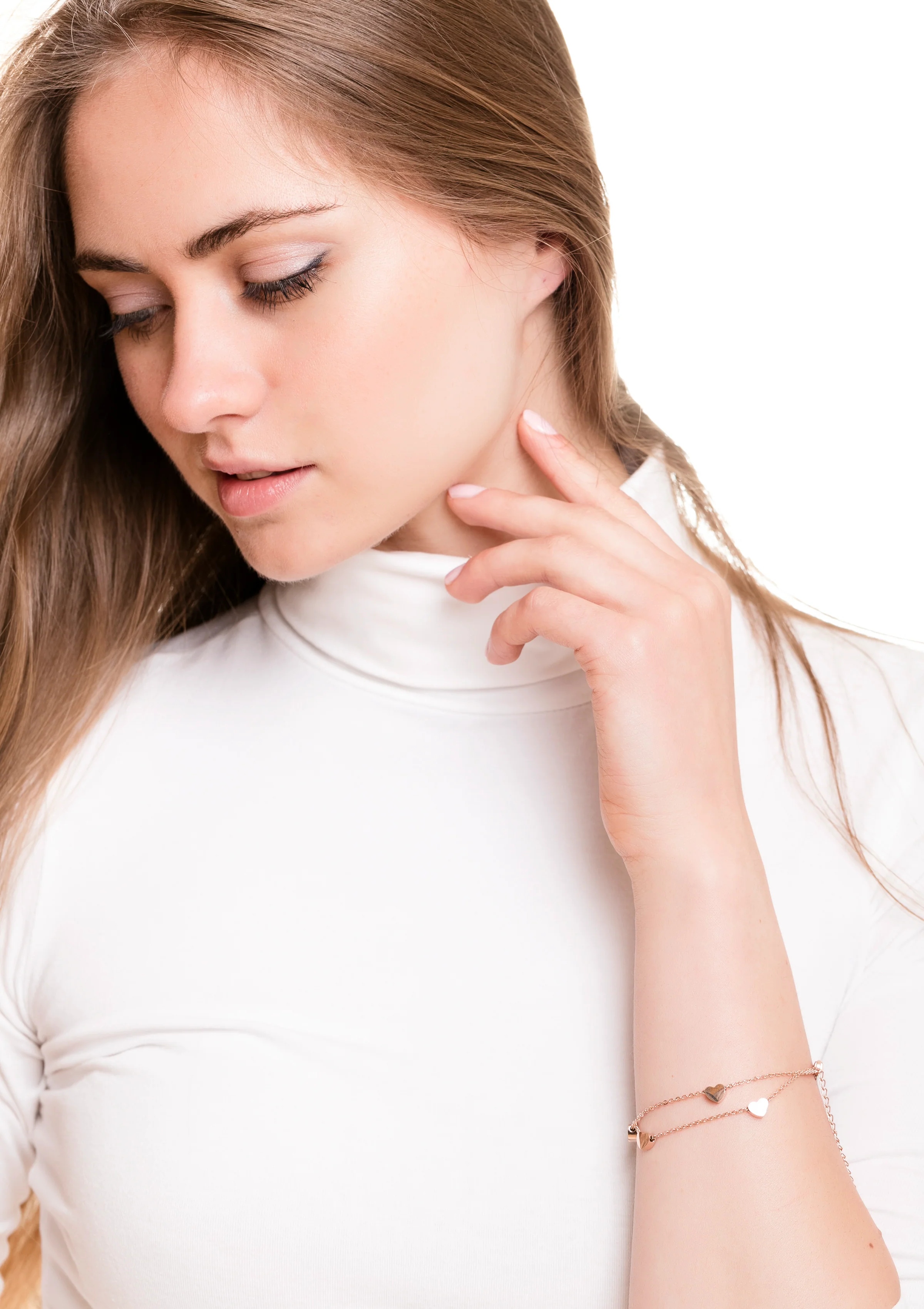Heart Delicate Bracelet Rose Gold - Image 5