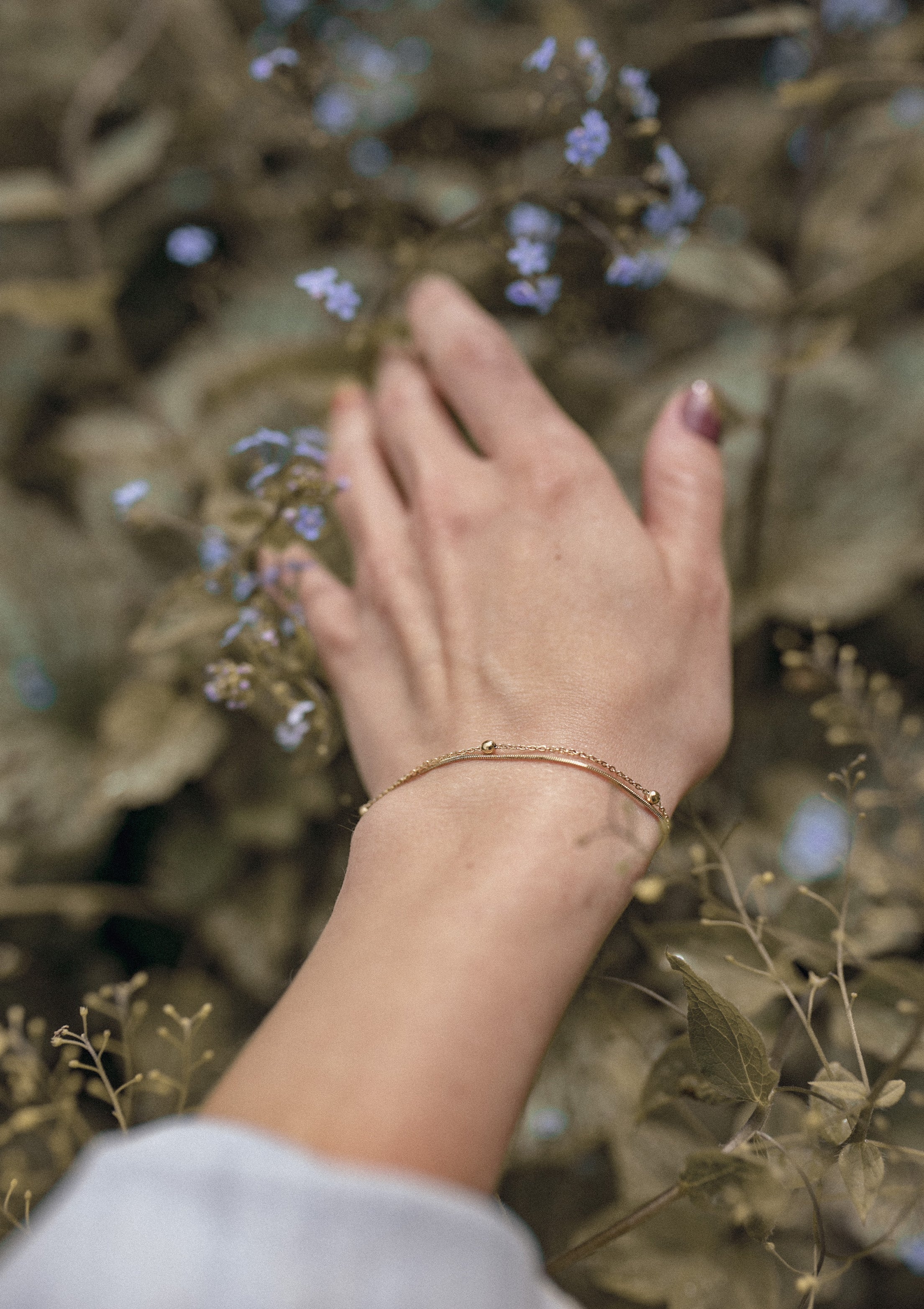 Layered Bobble Chain Bracelet Gold - Image 5