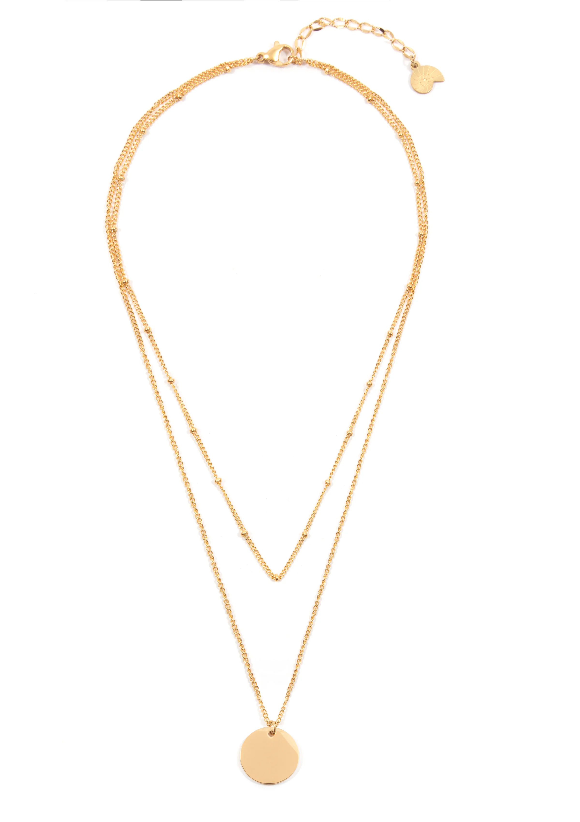 Layered Circle Necklace Gold - Image 3