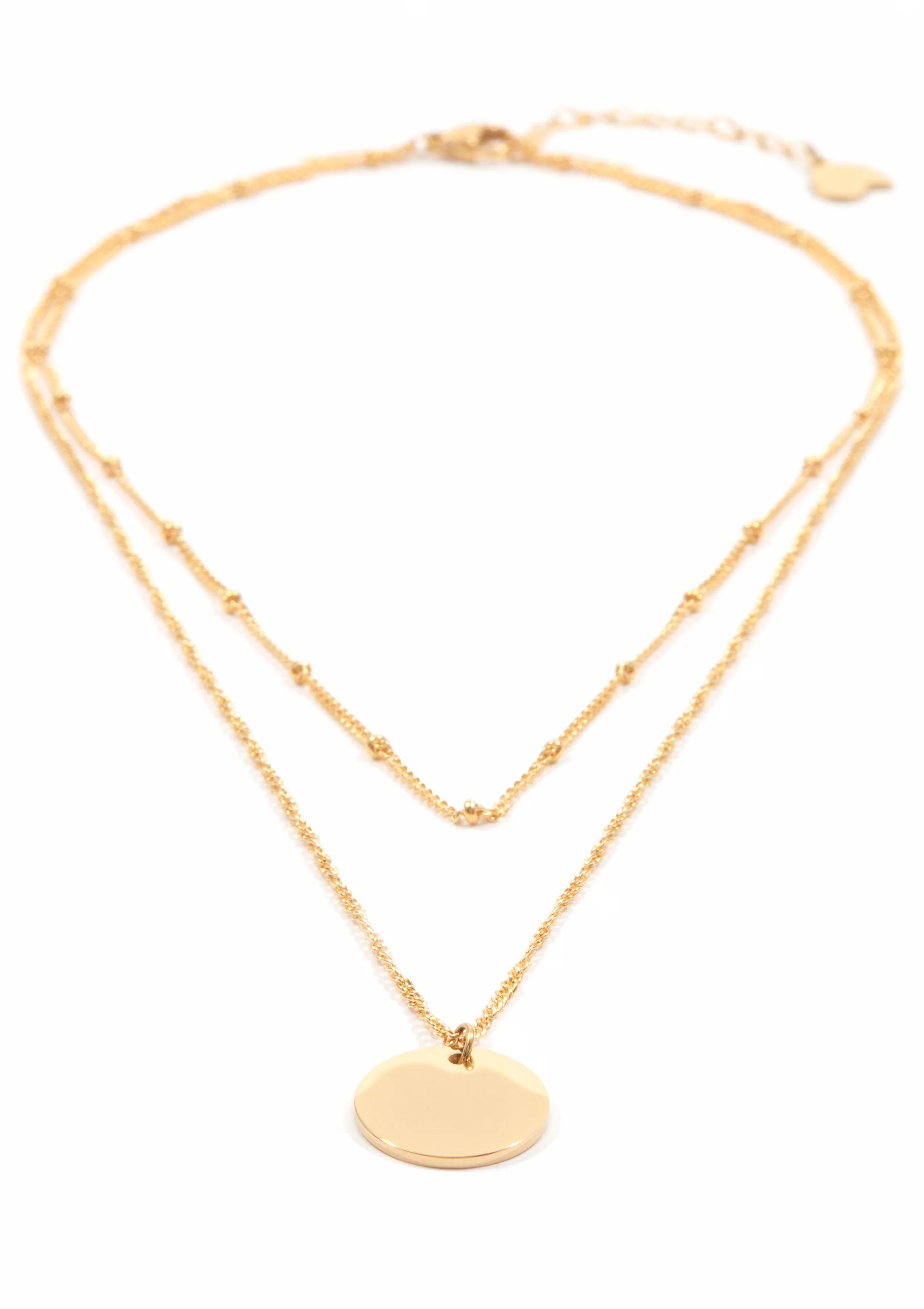 Layered Circle Necklace Gold - Image 5