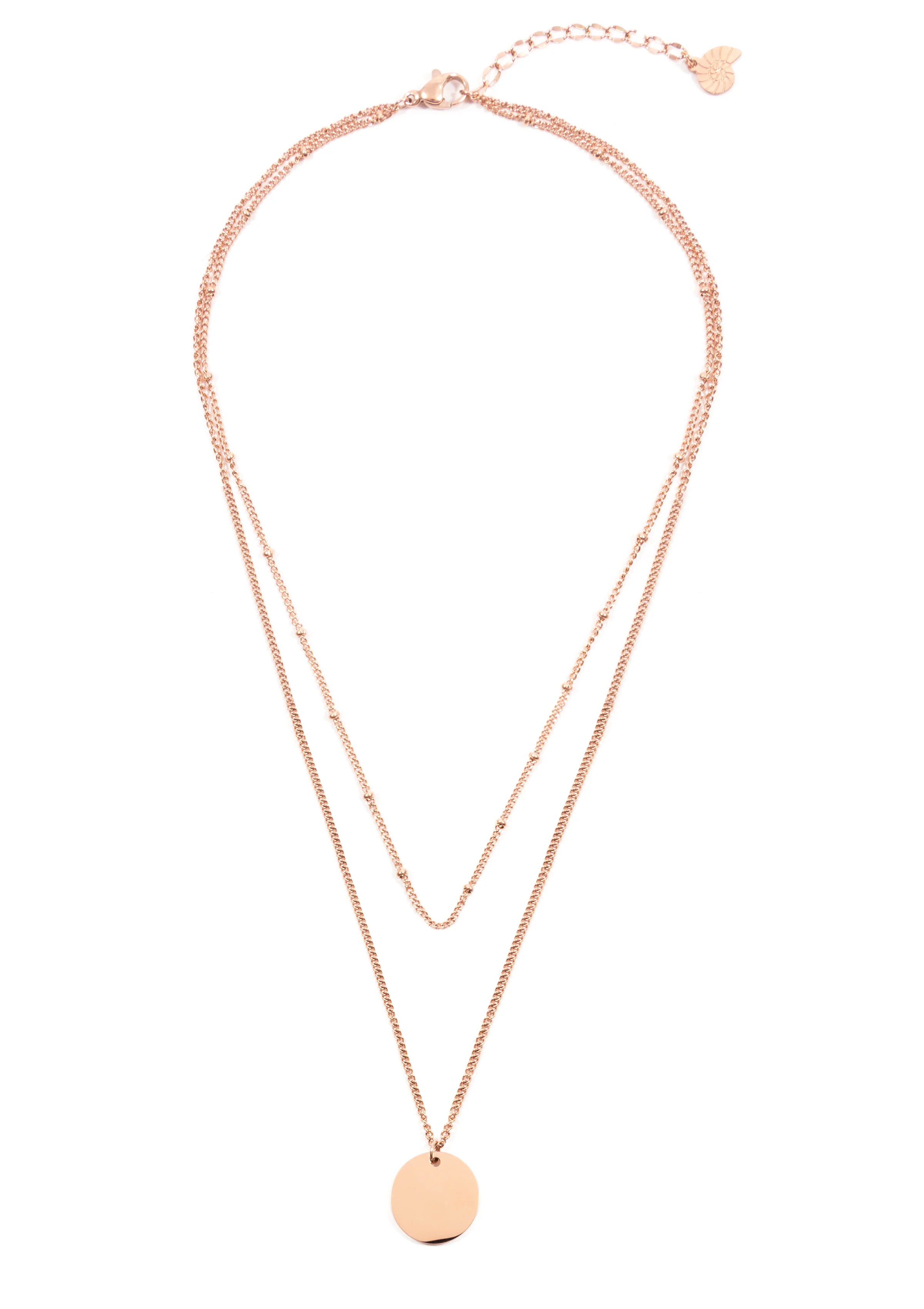 Layered Circle Necklace Rose Gold - Image 4