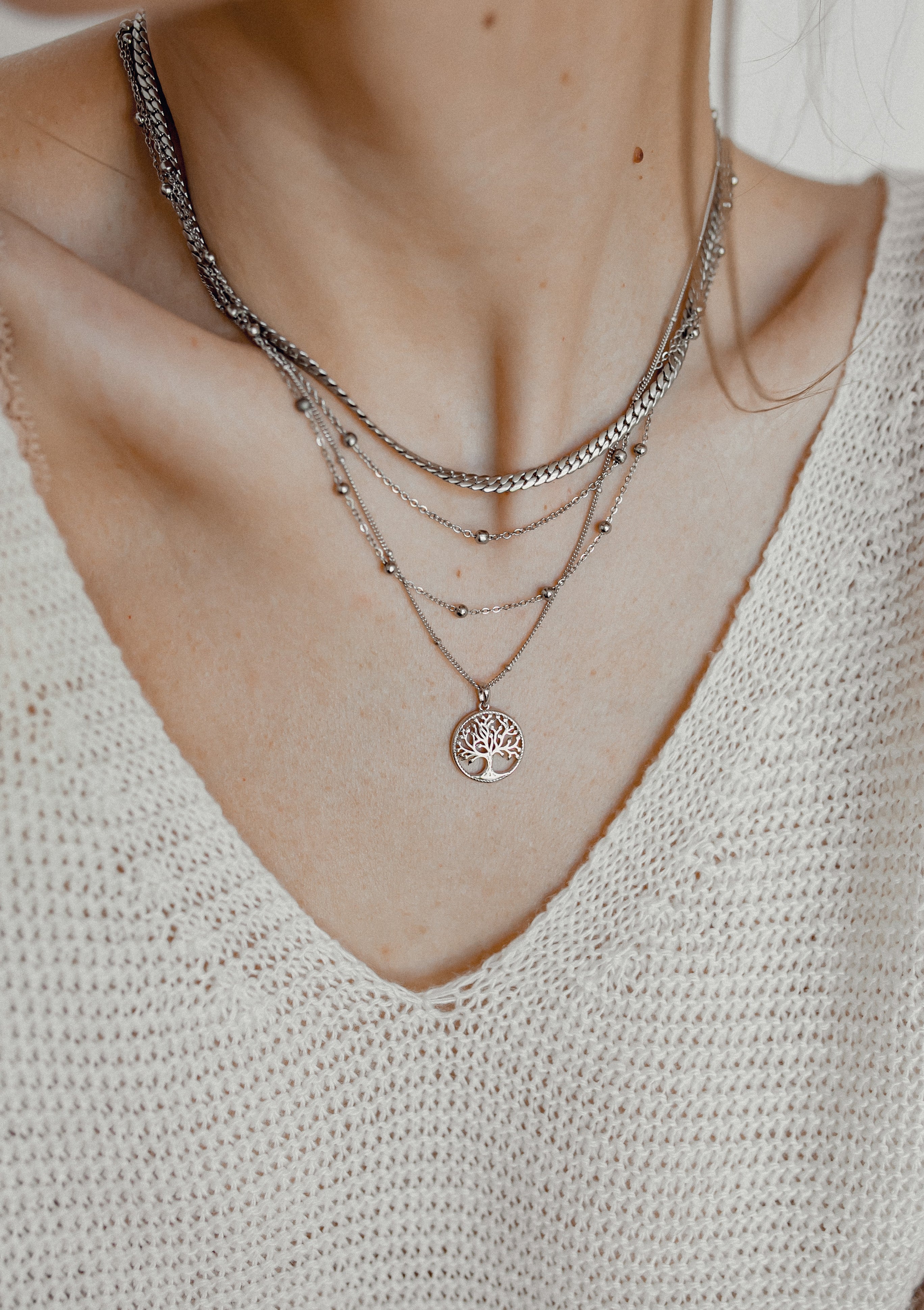 Layered Necklace Silver - Image 4