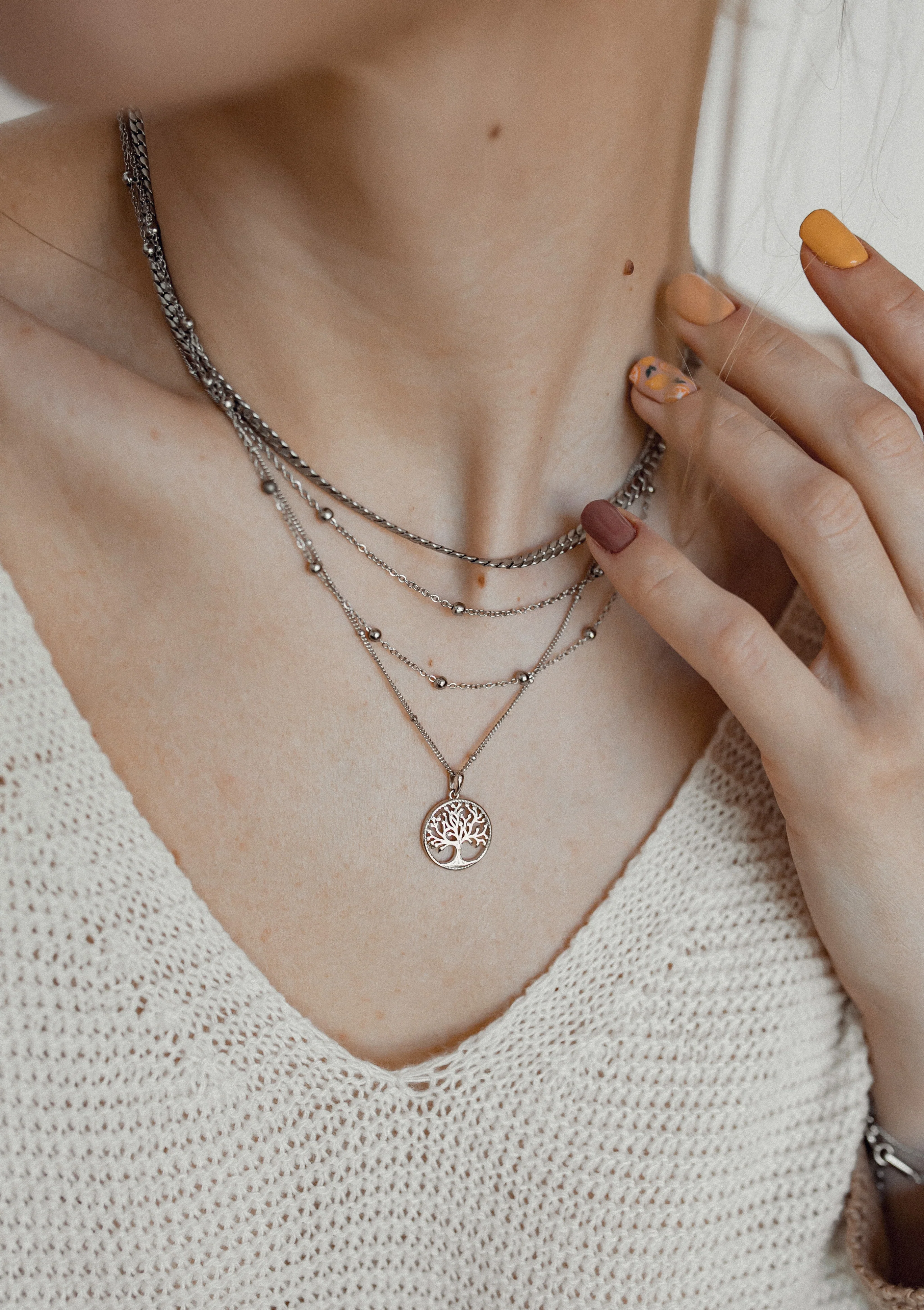 Layered Necklace Silver - Image 5