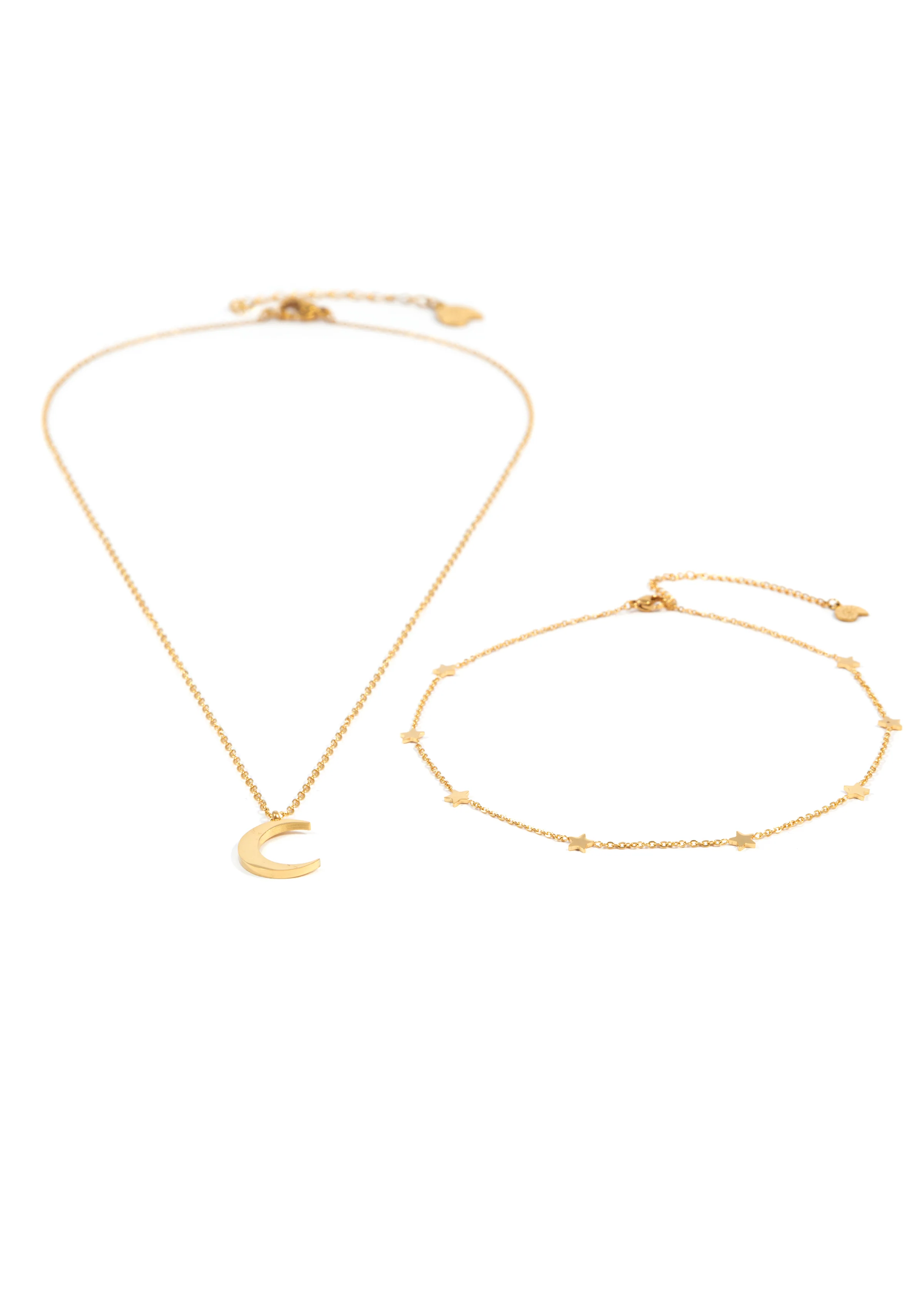 Moon Star Necklace Set Gold - Image 5