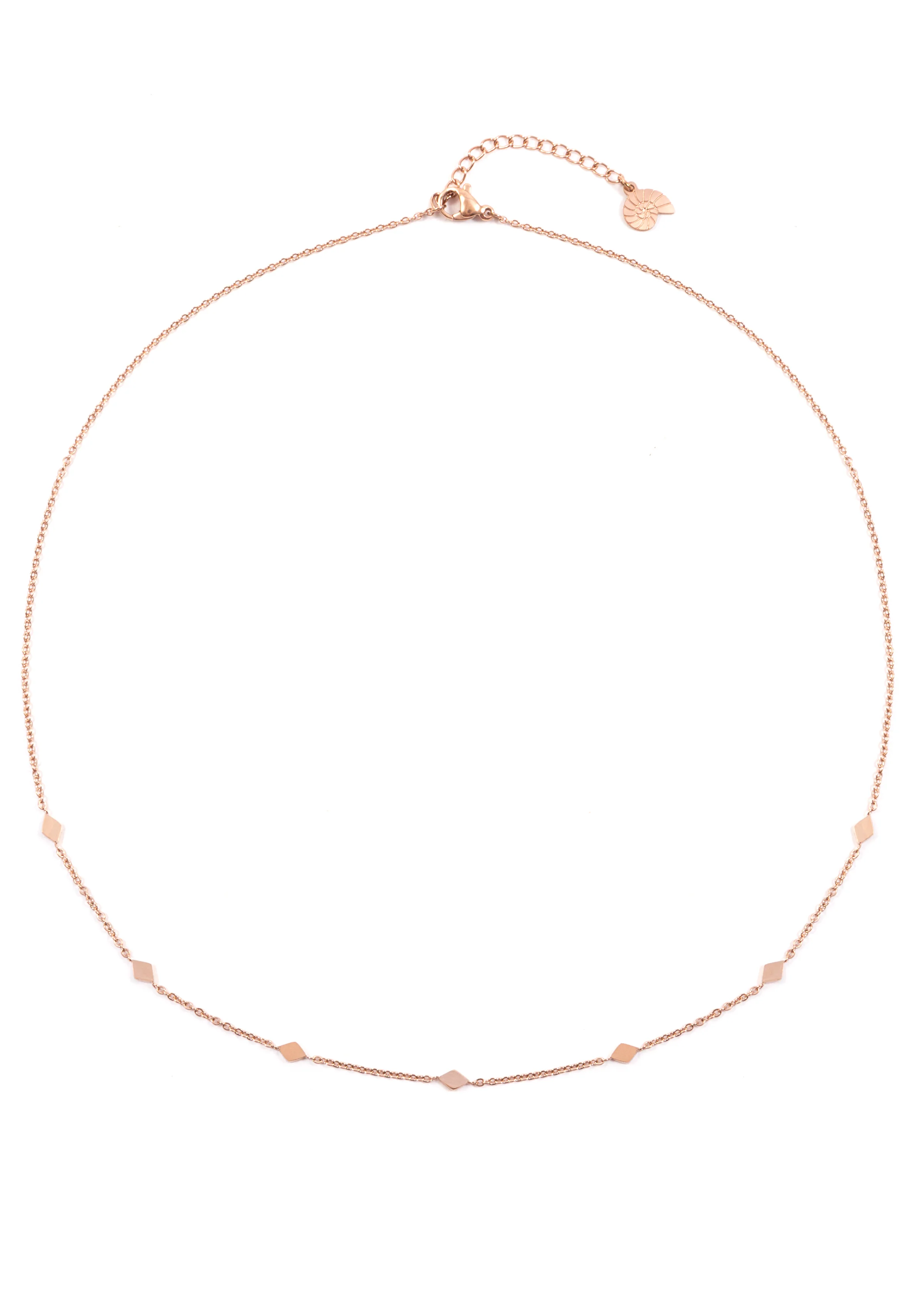 Rhombus Charm Delicate Necklace Rose Gold - Image 3