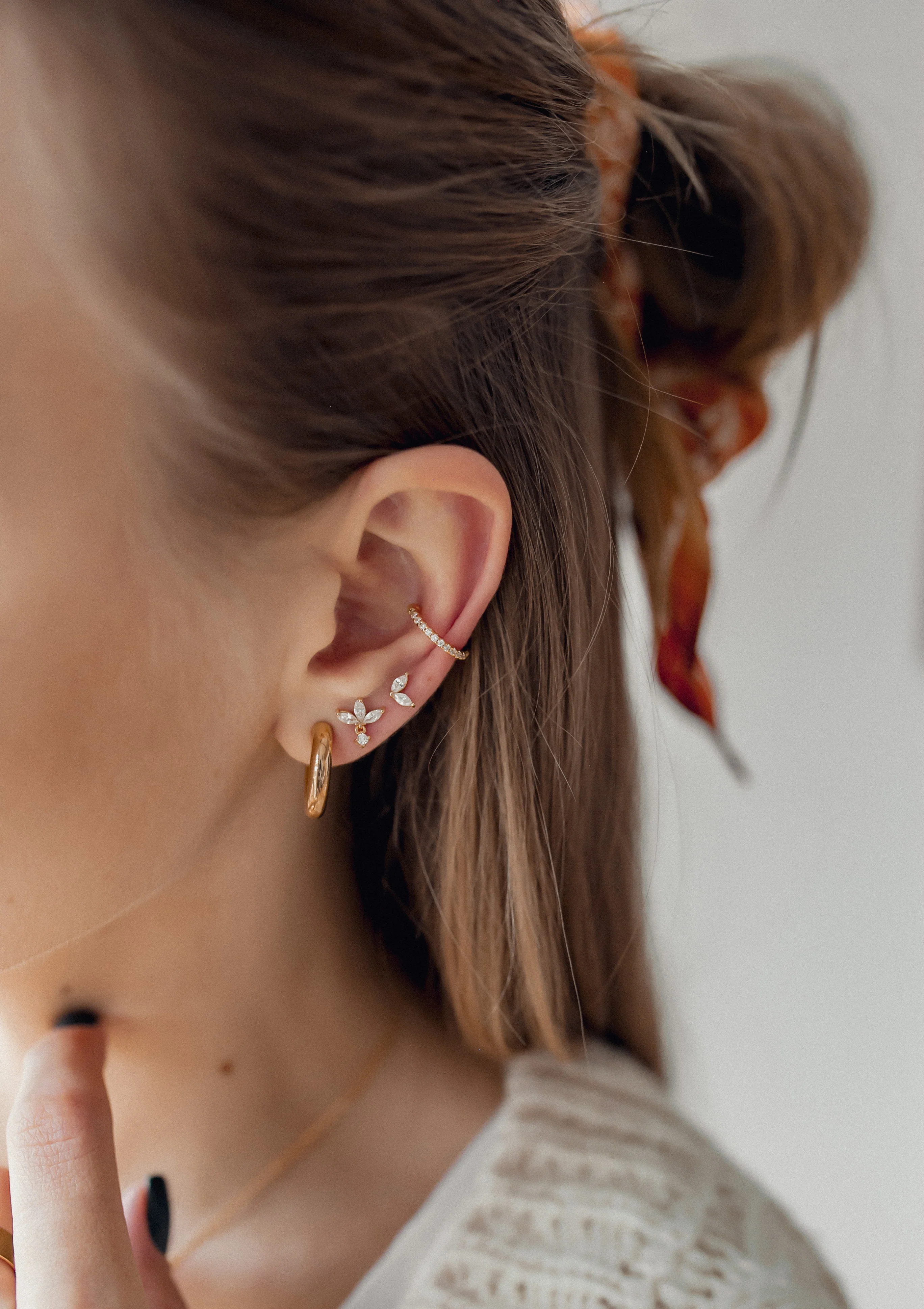 Small Round Hoop Earrings Gold - Image 6