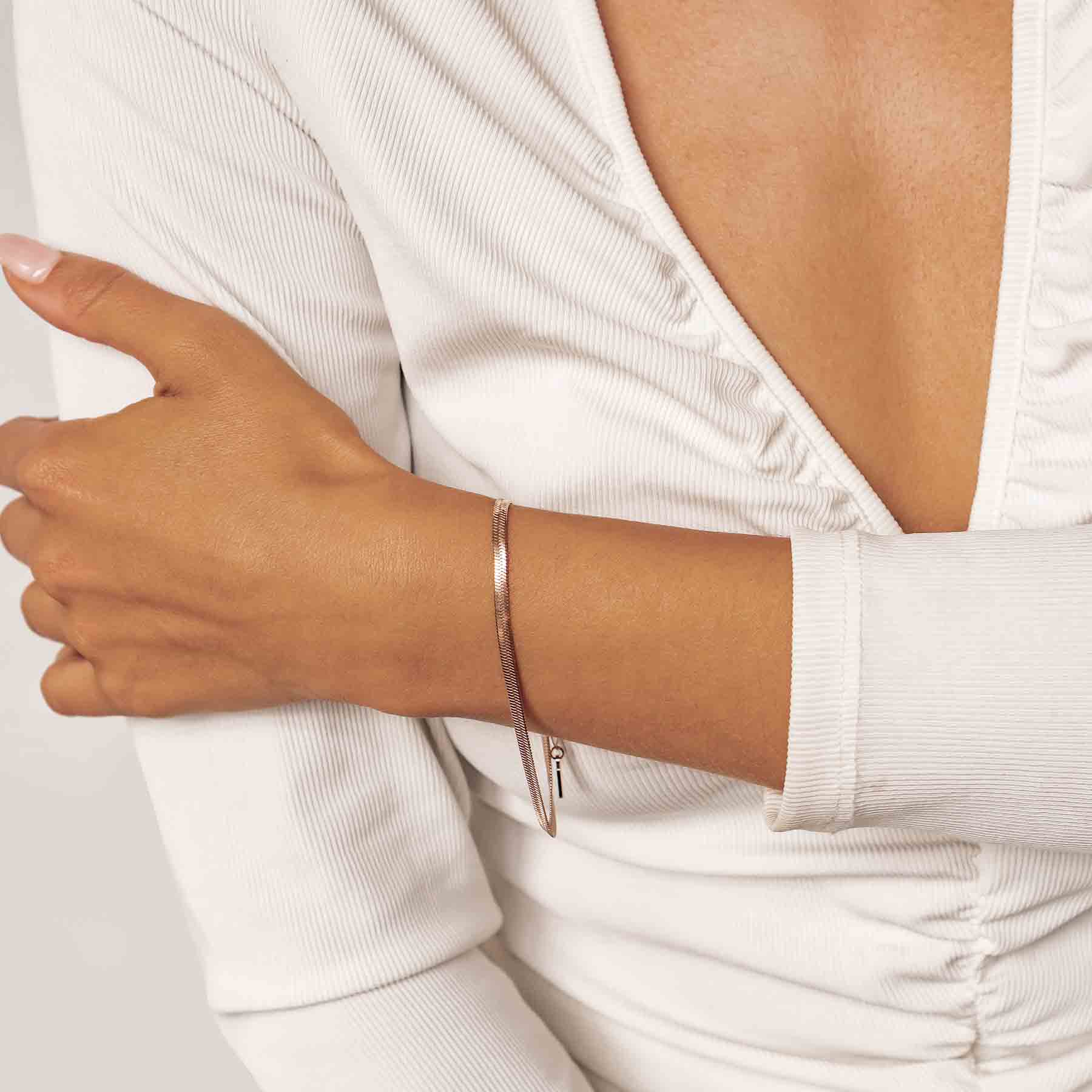 Snake Chain Bracelet Rose Gold - Image 11