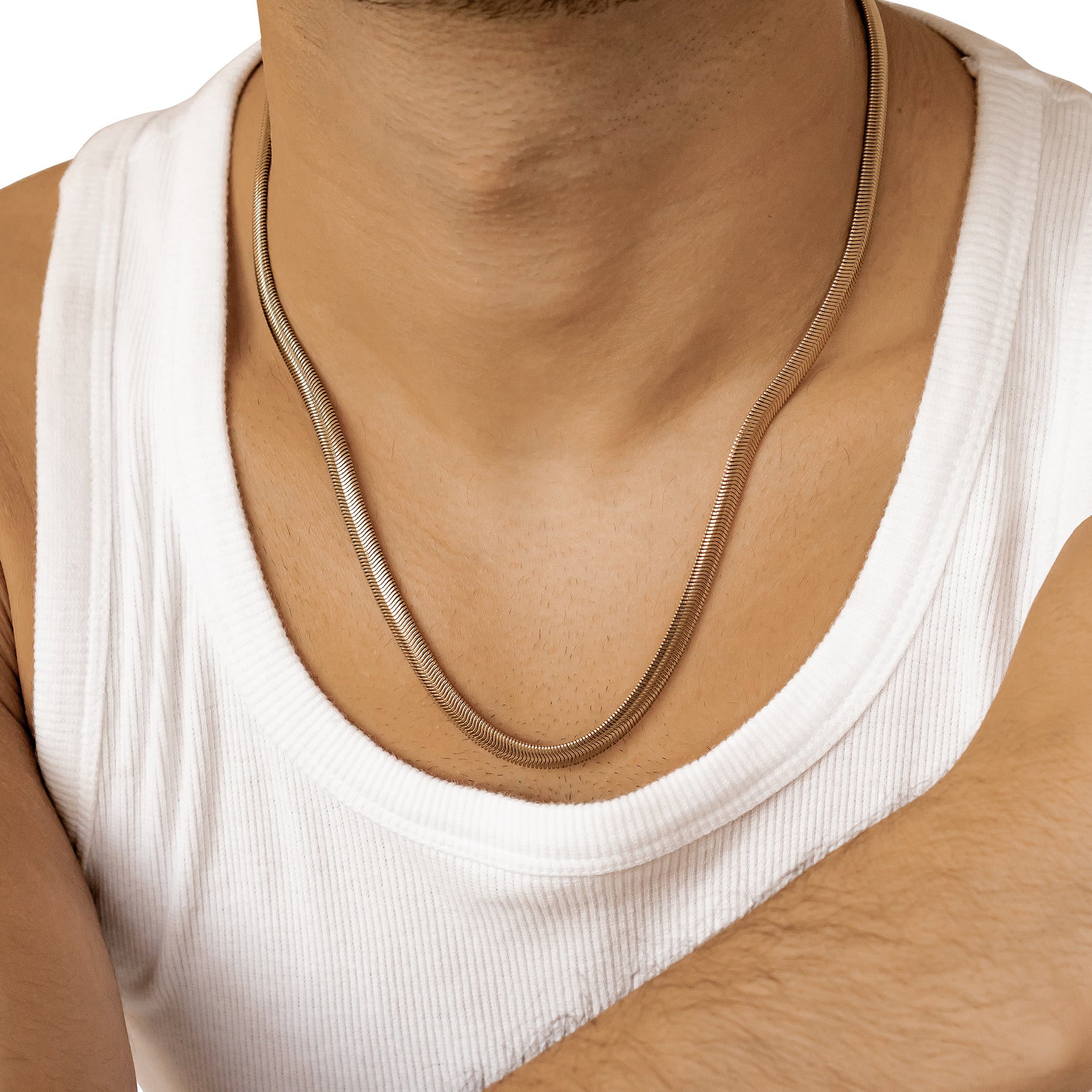 Thick Snake Chain Necklace Gold - Image 10