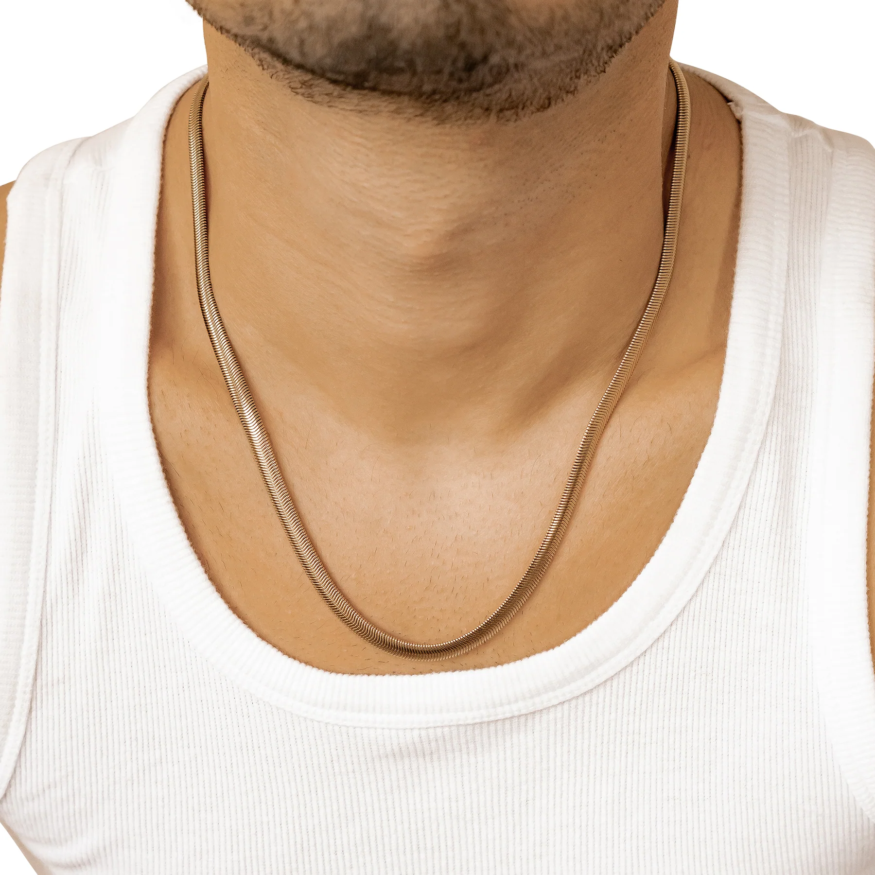 Thick Snake Chain Necklace Gold - Image 14