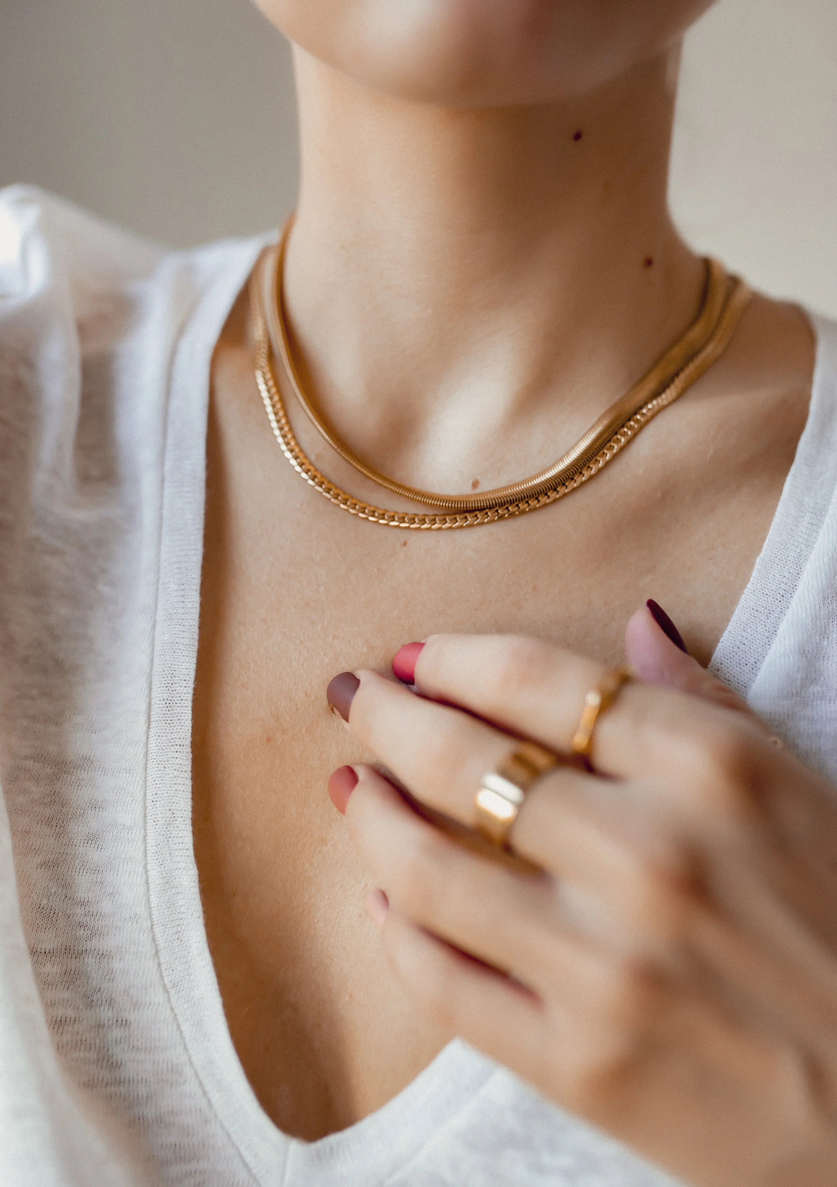 Thick Snake Chain Necklace Gold - Image 3